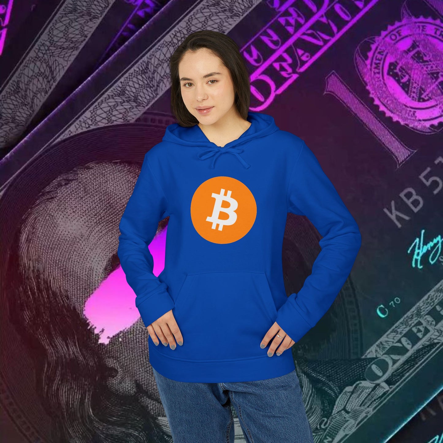 adidas® Unisex Fleece Hoodie (Bitcoin - BTC) big logo