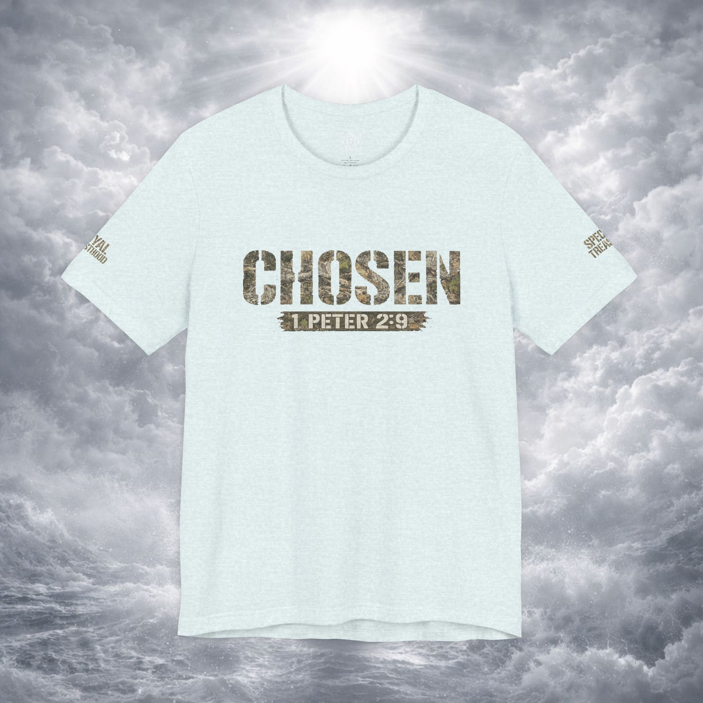 CHOSEN Camo Tee, Royal Priesthood, Special Treasure | 1 Peter 2:9 Christian Apparel