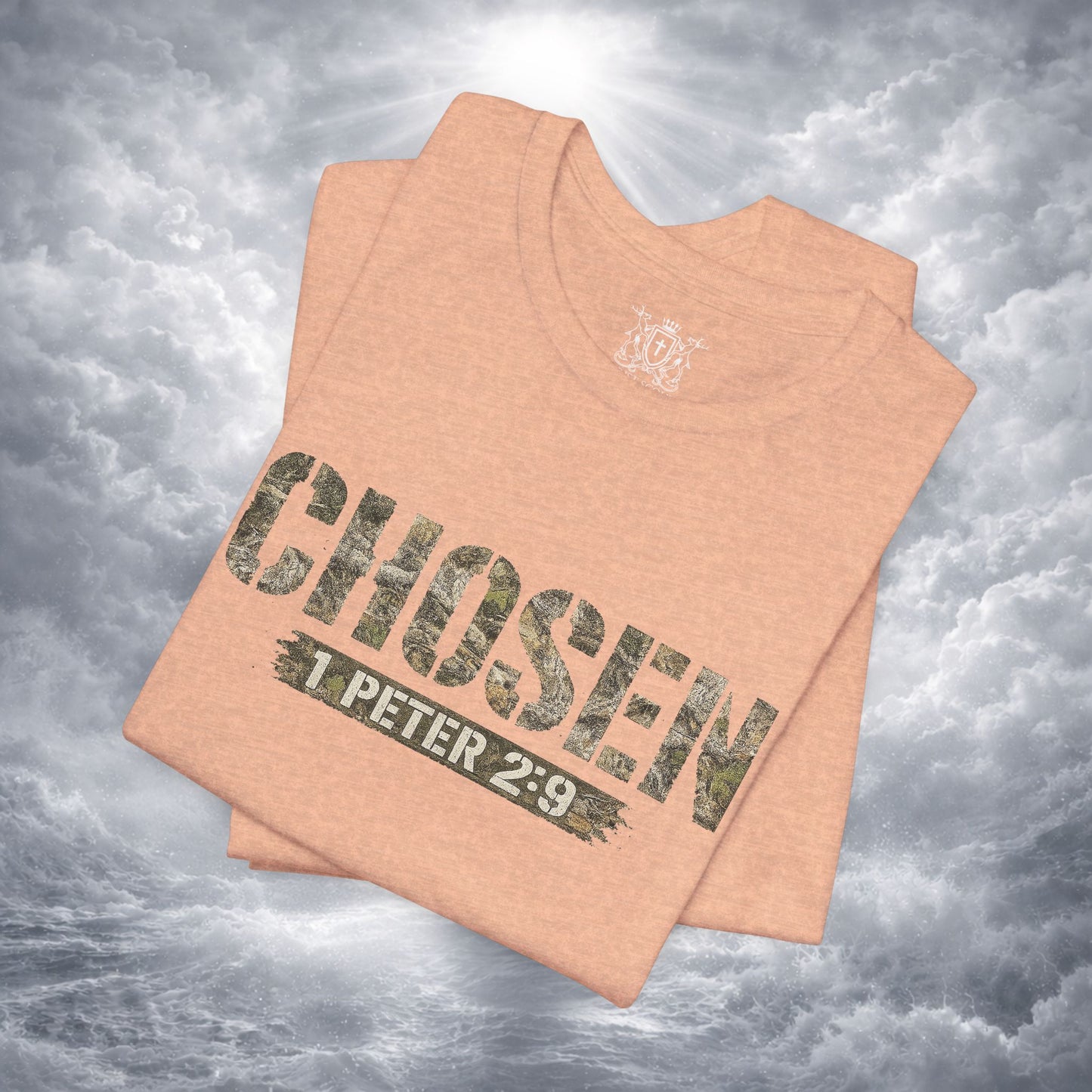 CHOSEN Camo Tee, Royal Priesthood, Special Treasure | 1 Peter 2:9 Christian Apparel