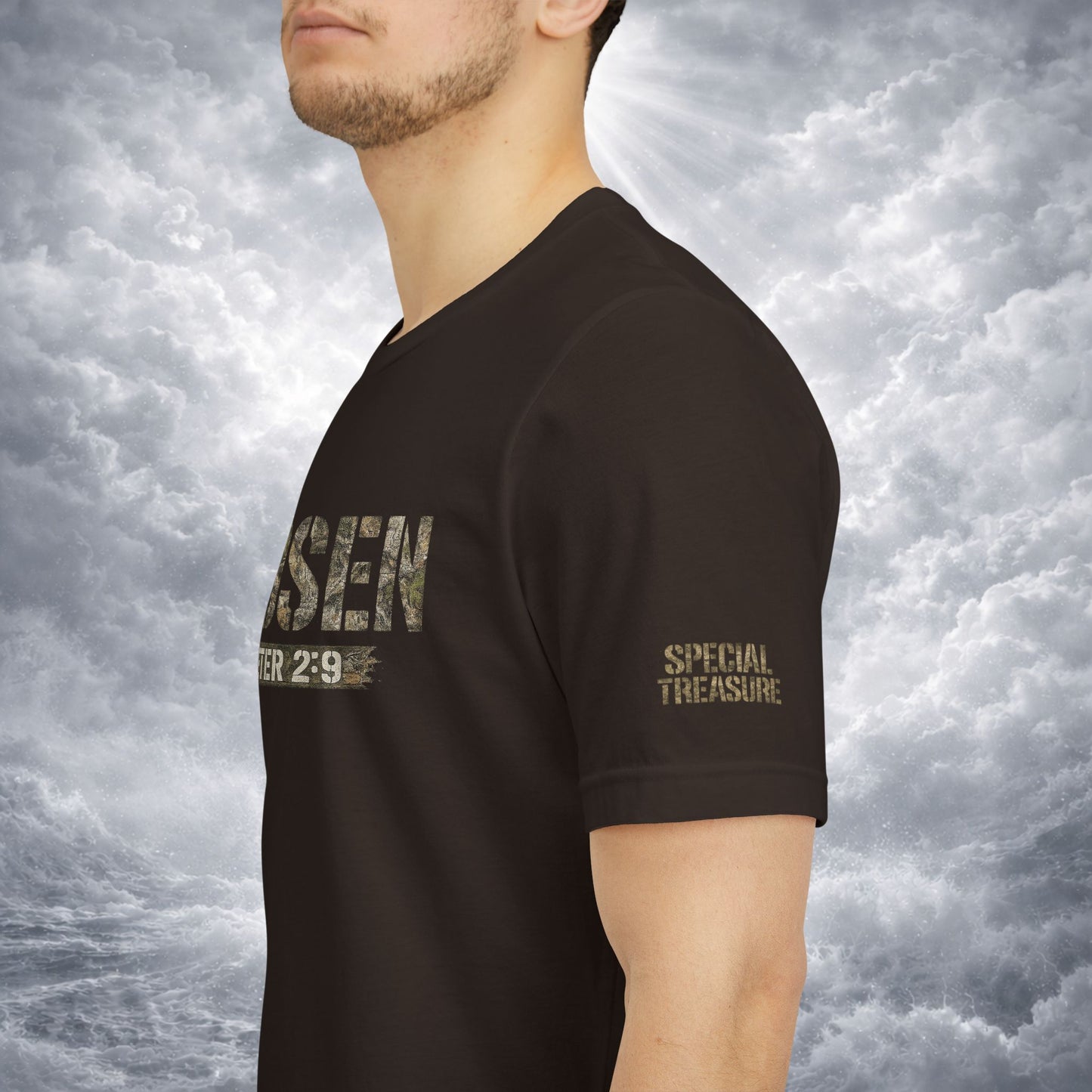 CHOSEN Camo Tee, Royal Priesthood, Special Treasure | 1 Peter 2:9 Christian Apparel