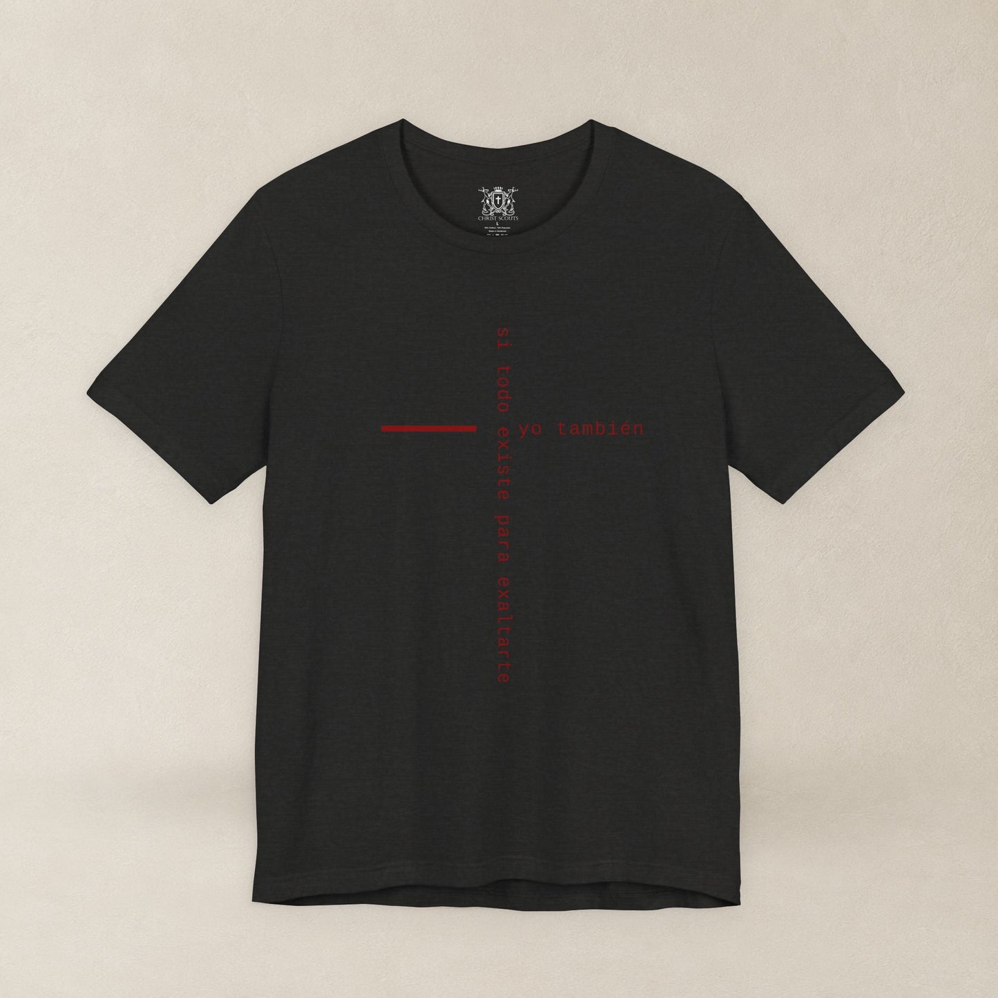 Yo También — Apocalipsis 4:11 Camiseta Cristiana Cruz Tipográfica | Christ Scouts