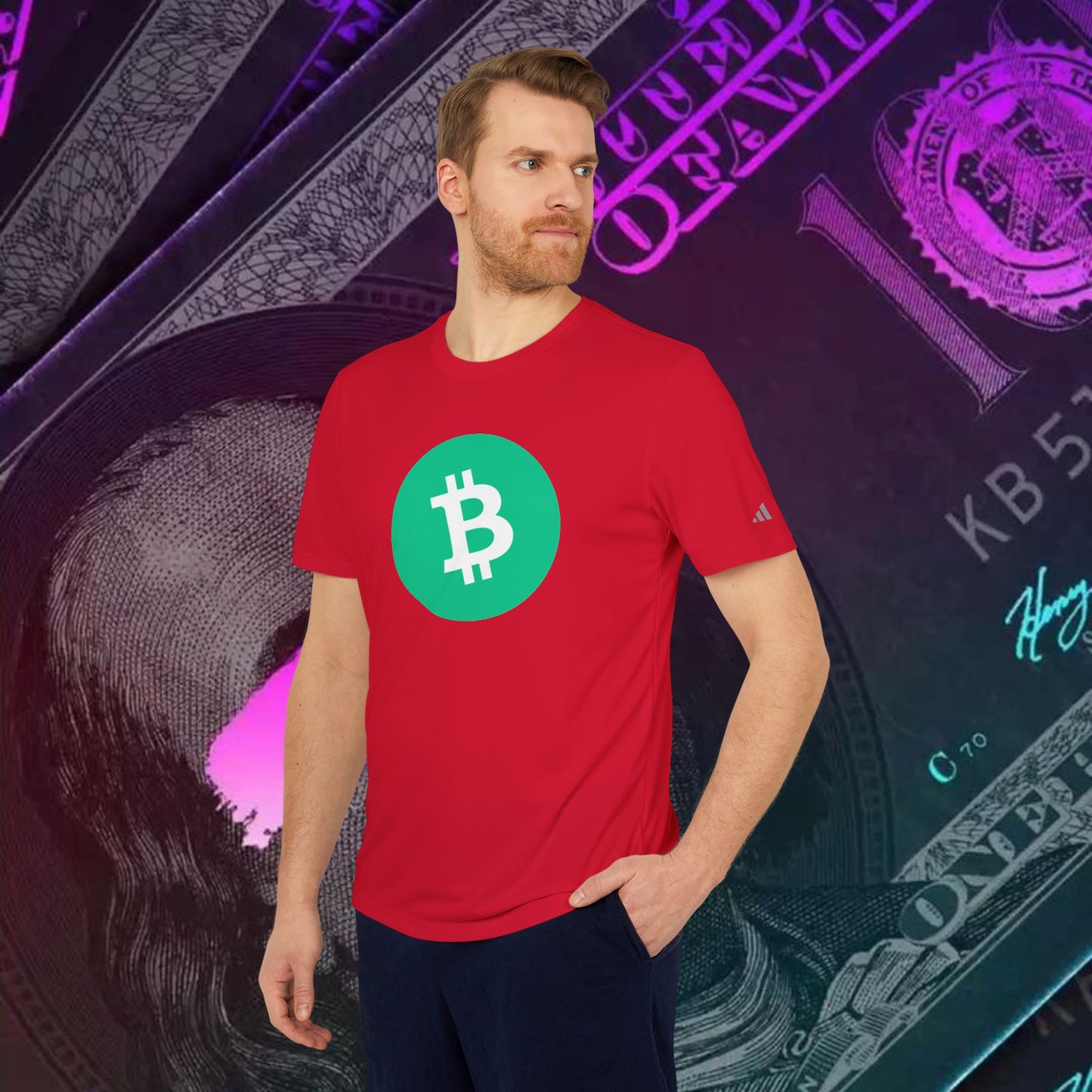 adidas® Unisex Sport T-shirt ( Bitcoin Cash - BCH ) big logo