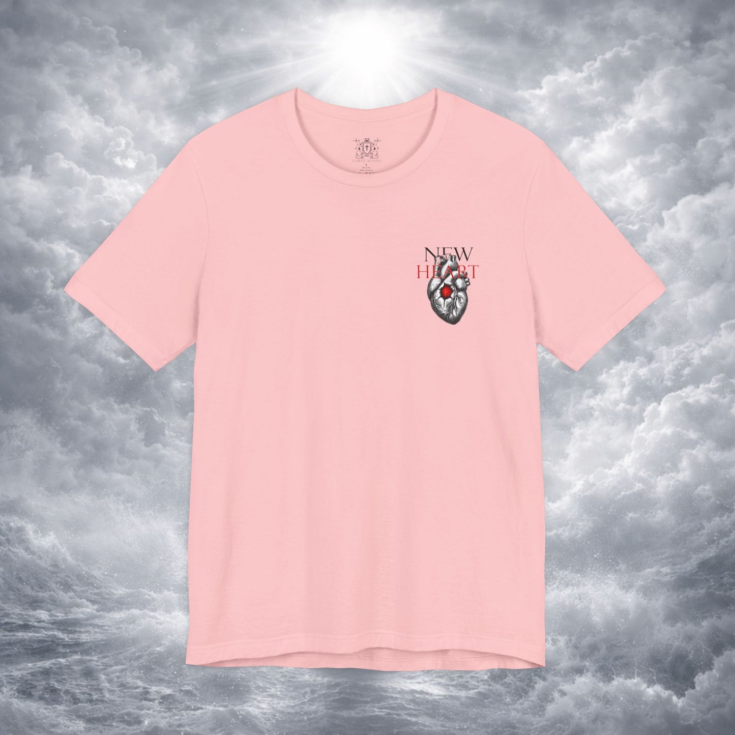 New Heart — Ezekiel 36:26 Christian Typographic Tee | Christ Scouts