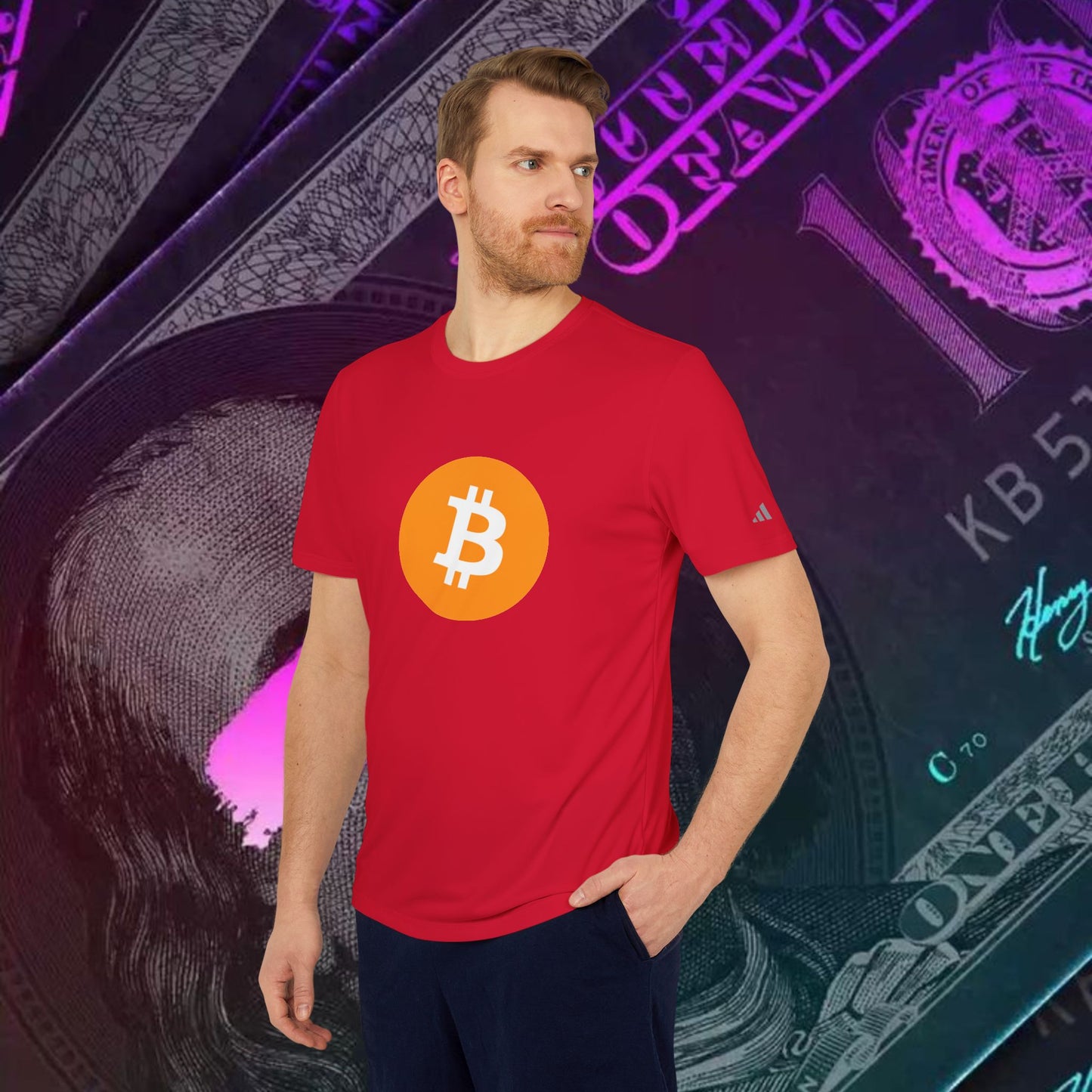 adidas® Unisex Sport T-shirt ( Bitcoin - BTC ) big logo