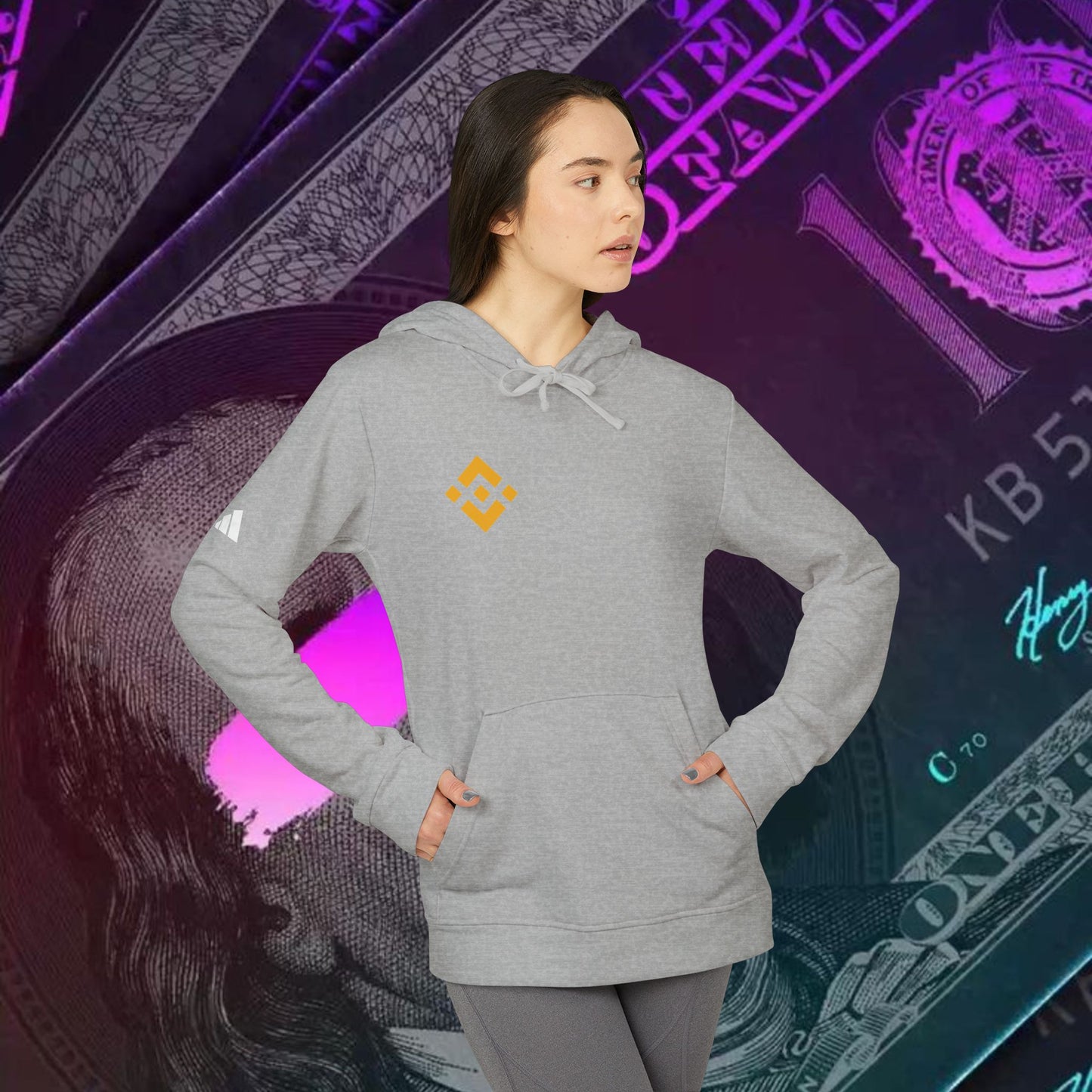 adidas® Unisex Fleece Hoodie (Binance - BNB)