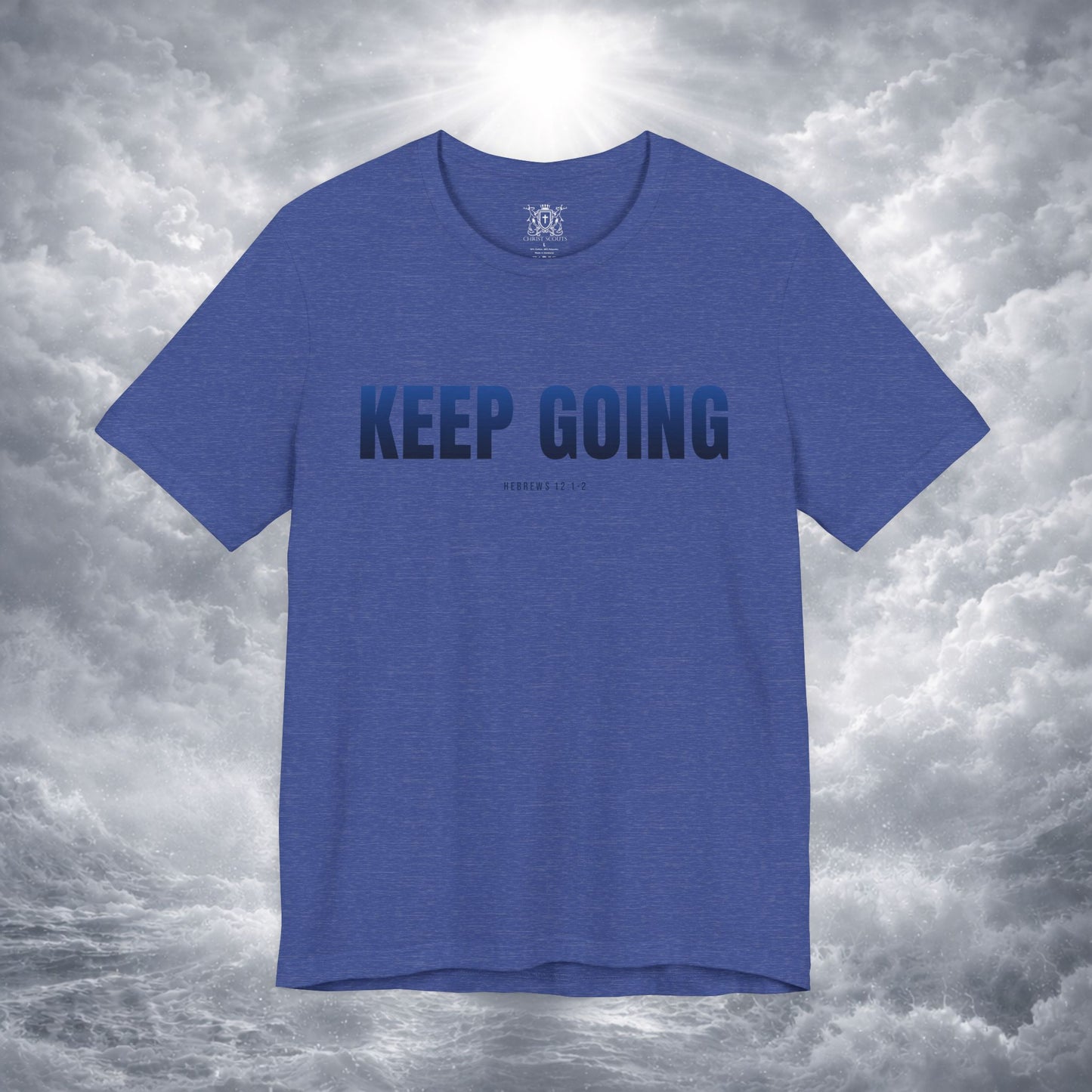 KEEP GOING Run With Endurance | Christian Tee | Hebrews 12: 1-2