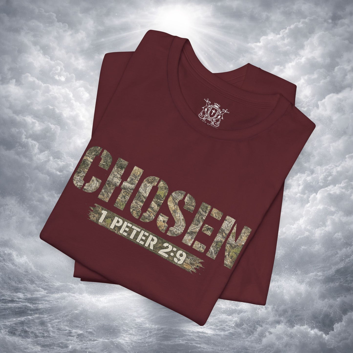 CHOSEN Camo Tee, Royal Priesthood, Special Treasure | 1 Peter 2:9 Christian Apparel