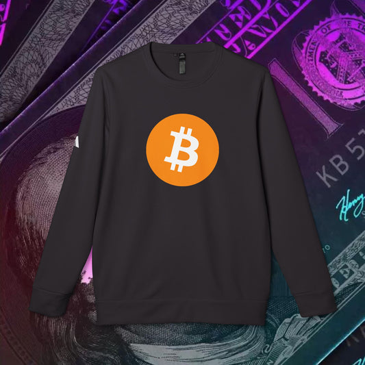 adidas® Unisex Fleece Crewneck Sweatshirt (Bitcoin - BTC) big logo