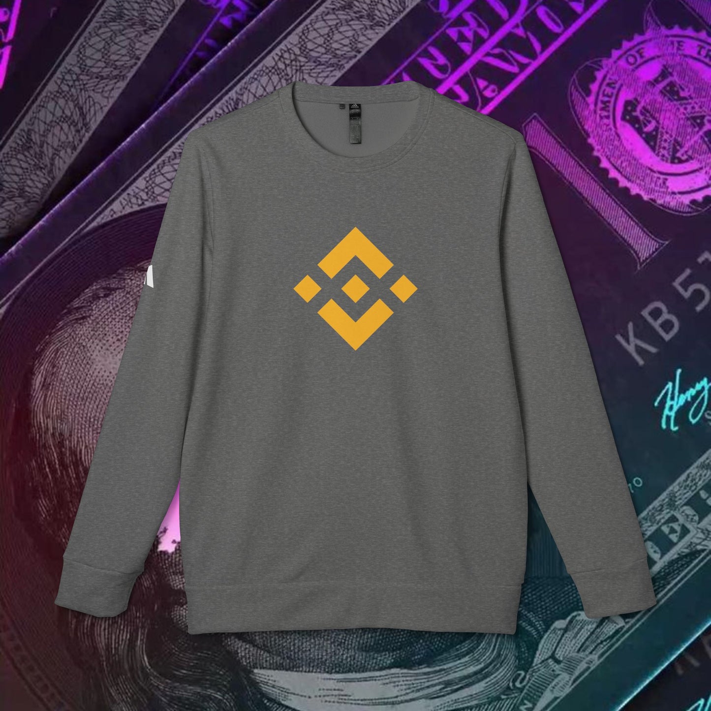 adidas® Unisex Fleece Crewneck Sweatshirt (Binance - BNB) big logo