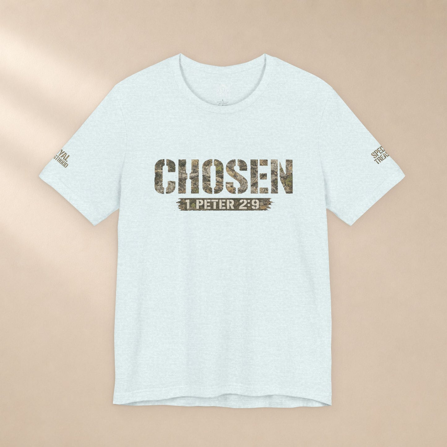 CHOSEN Camo Tee, Royal Priesthood, Special Treasure | 1 Peter 2:9 Christian Apparel