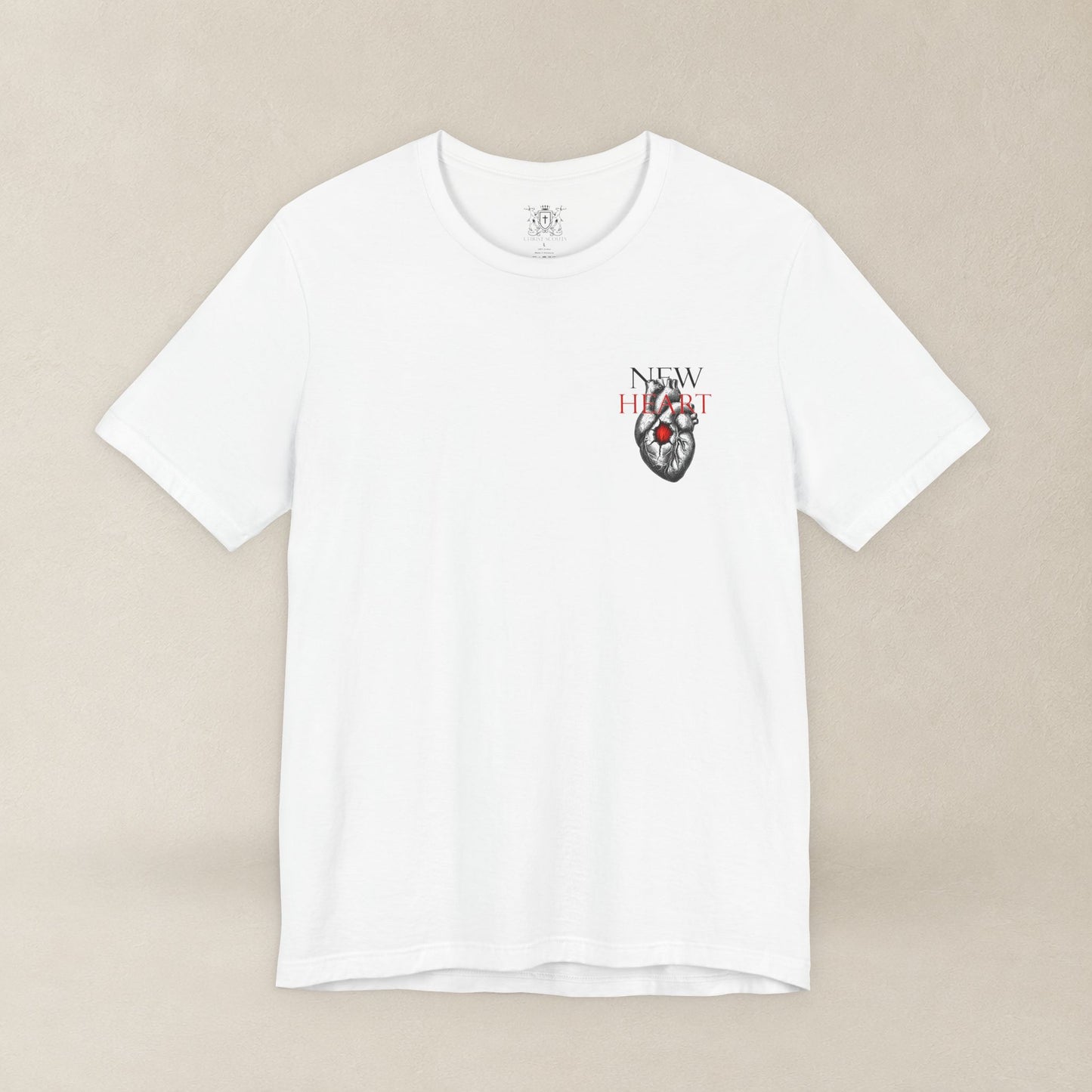 New Heart — Ezekiel 36:26 Christian Typographic Tee | Christ Scouts
