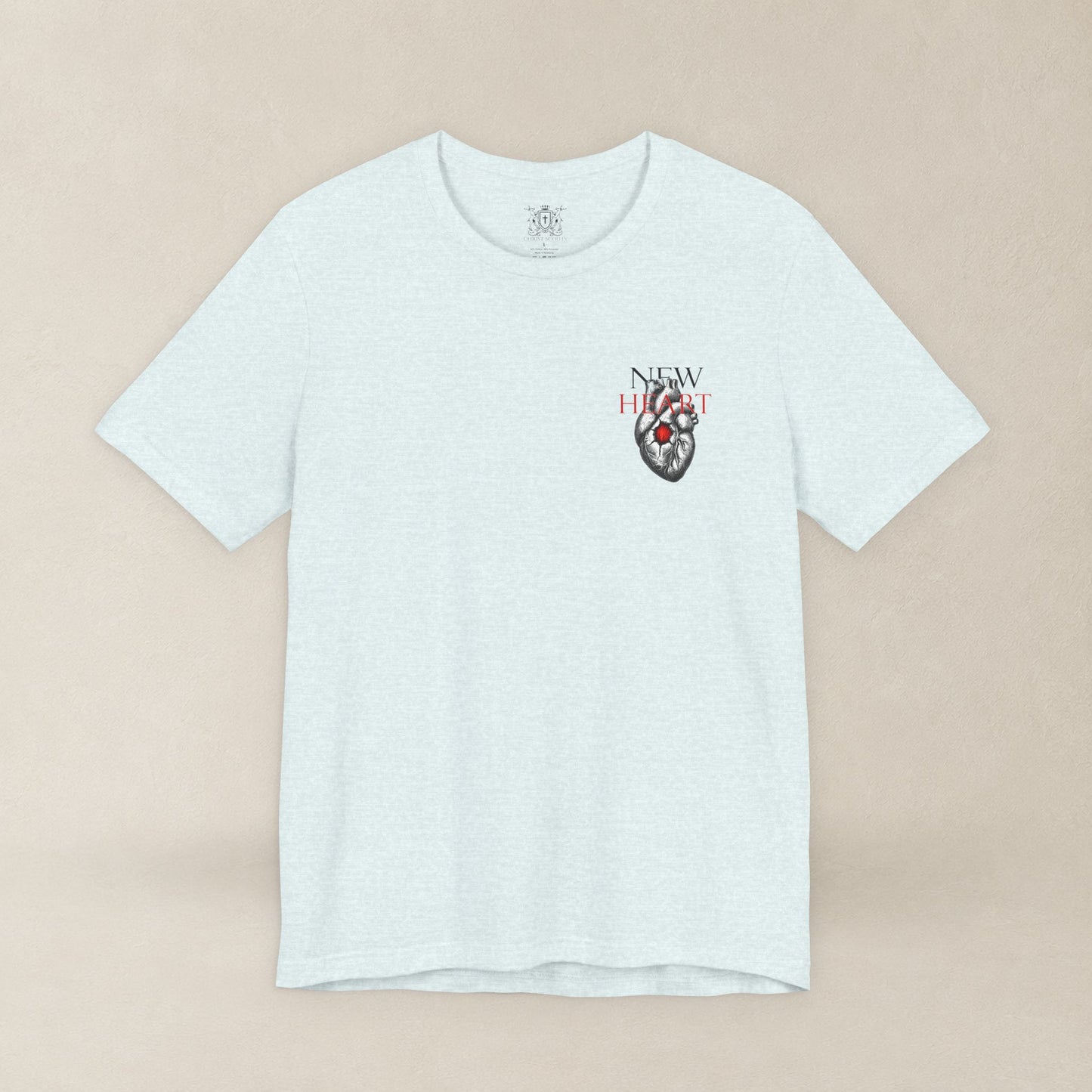New Heart — Ezekiel 36:26 Christian Typographic Tee | Christ Scouts