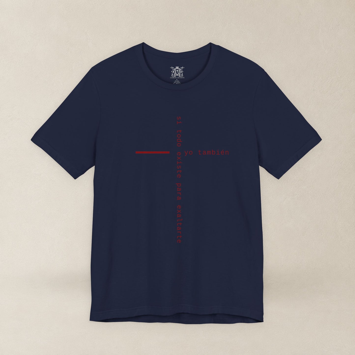 Yo También — Apocalipsis 4:11 Camiseta Cristiana Cruz Tipográfica | Christ Scouts