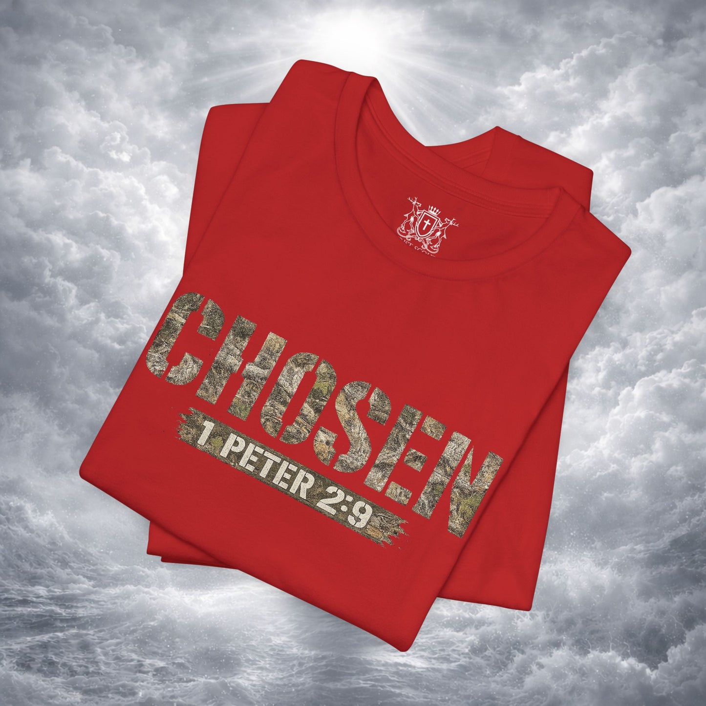 CHOSEN Camo Tee, Royal Priesthood, Special Treasure | 1 Peter 2:9 Christian Apparel