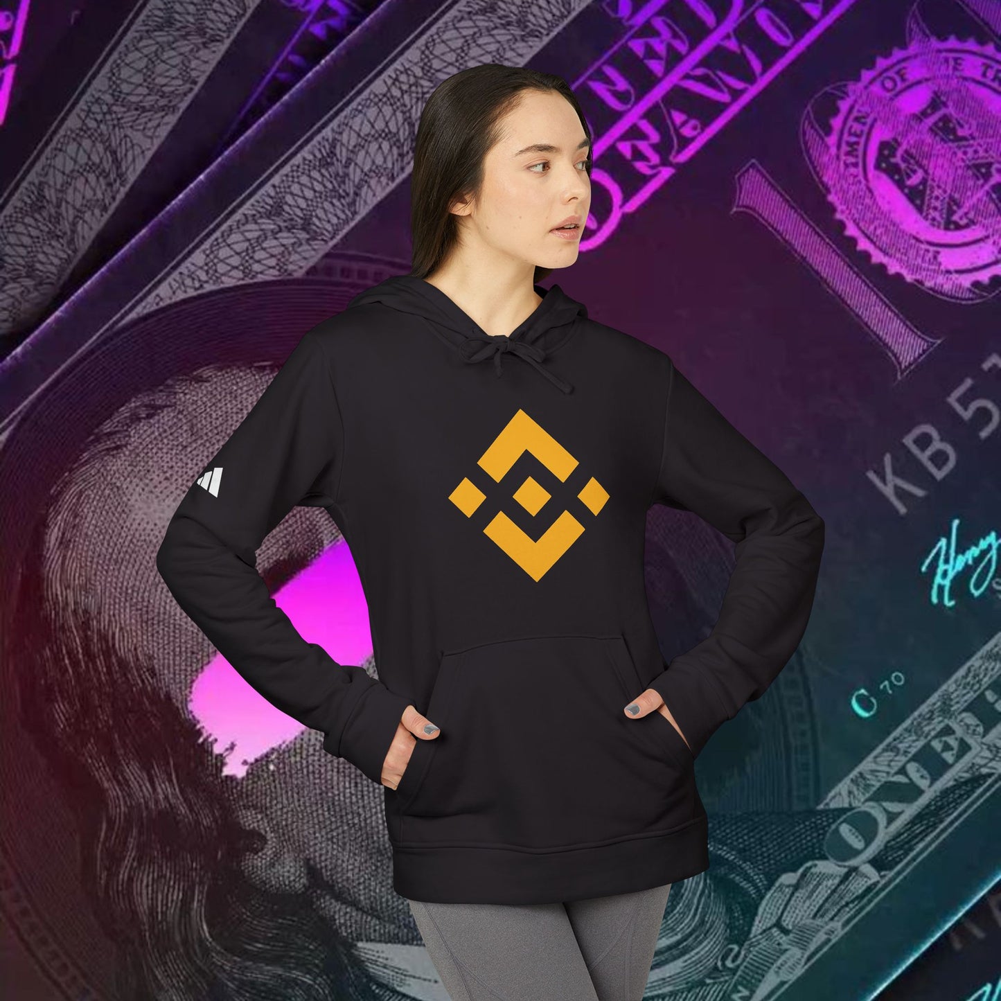 adidas® Unisex Fleece Hoodie (Binance - BNB) big logo