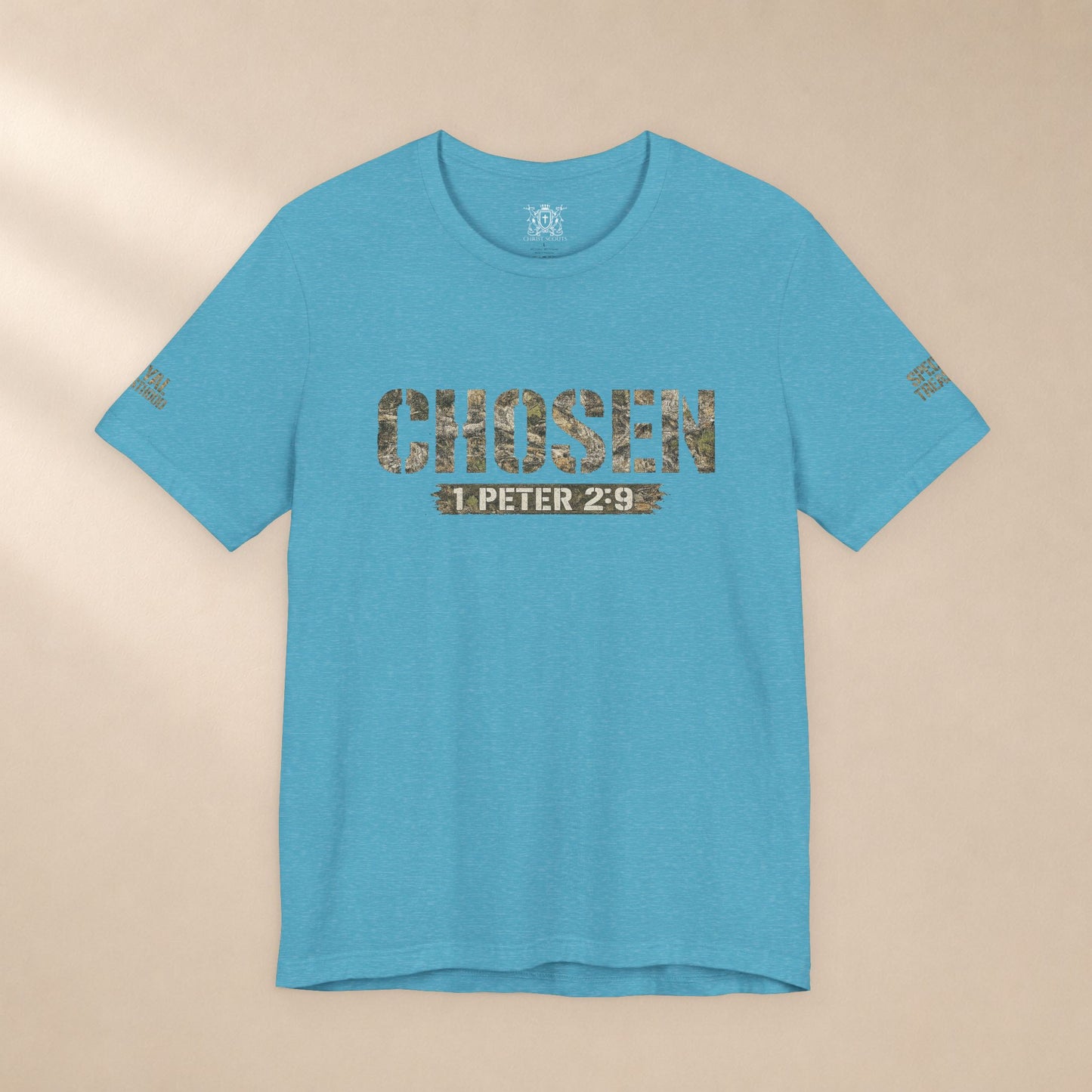 CHOSEN Camo Tee, Royal Priesthood, Special Treasure | 1 Peter 2:9 Christian Apparel