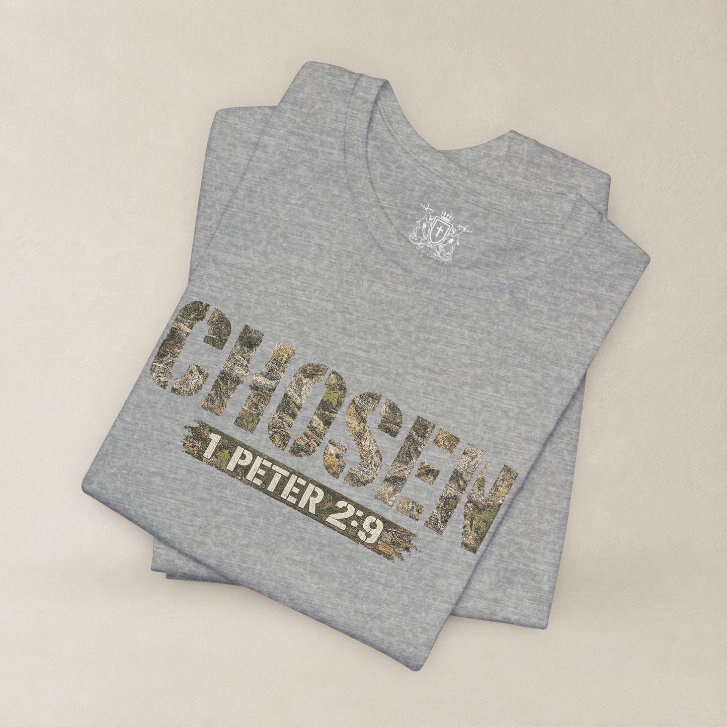 CHOSEN Camo Tee, Royal Priesthood, Special Treasure | 1 Peter 2:9 Christian Apparel