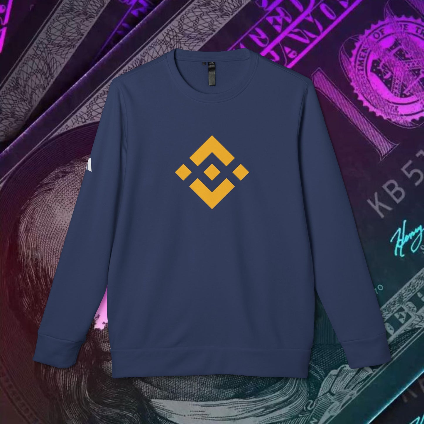 adidas® Unisex Fleece Crewneck Sweatshirt (Binance - BNB) big logo