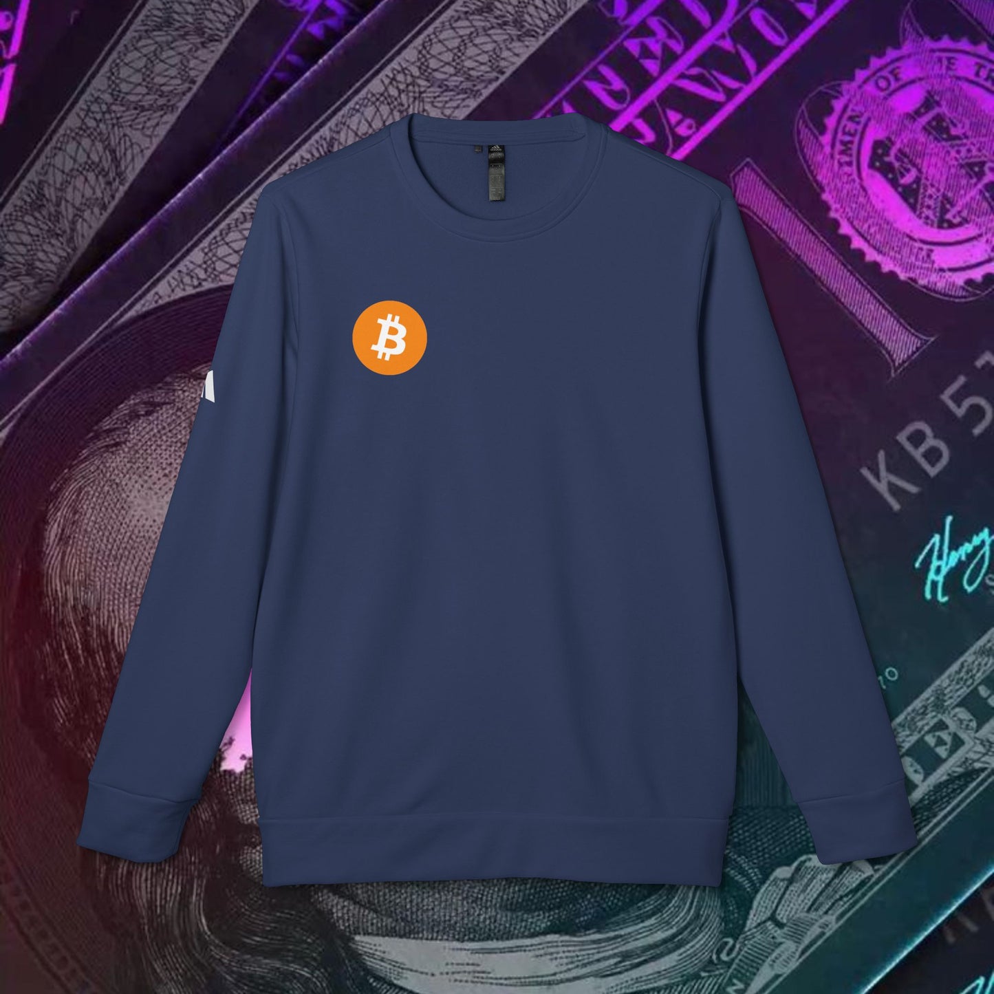 adidas® Unisex Fleece Crewneck Sweatshirt (Bitcoin - BTC)