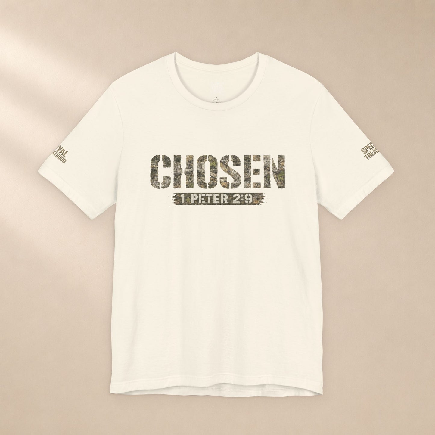 CHOSEN Camo Tee, Royal Priesthood, Special Treasure | 1 Peter 2:9 Christian Apparel