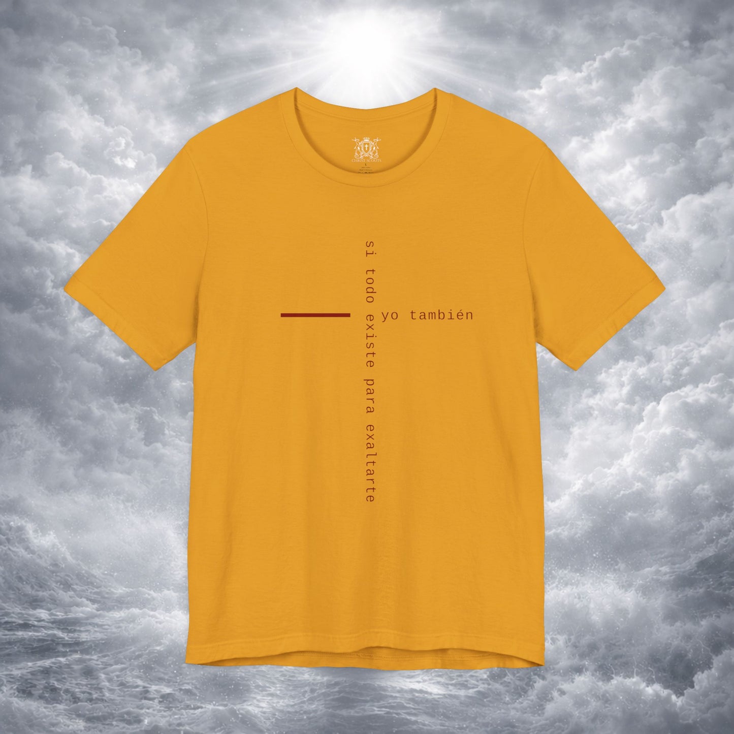 Yo También — Apocalipsis 4:11 Camiseta Cristiana Cruz Tipográfica | Christ Scouts