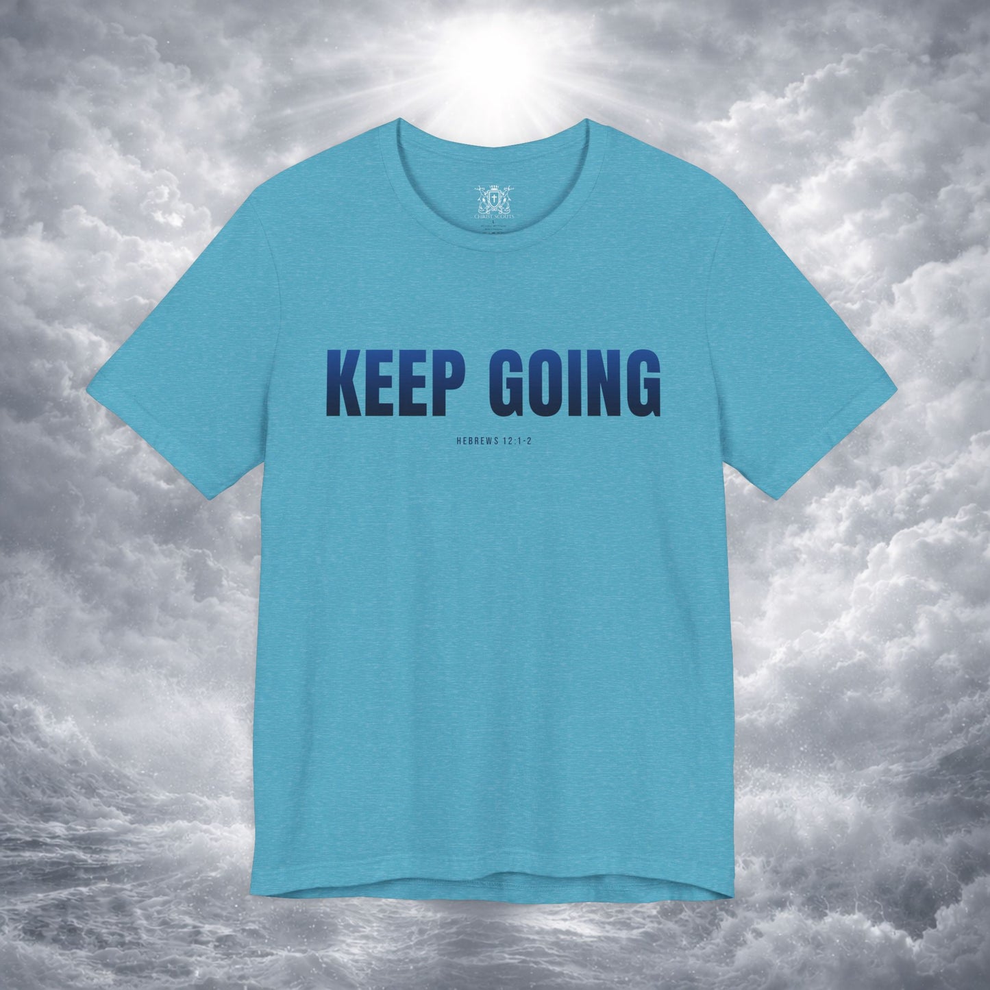 KEEP GOING Run With Endurance | Christian Tee | Hebrews 12: 1-2