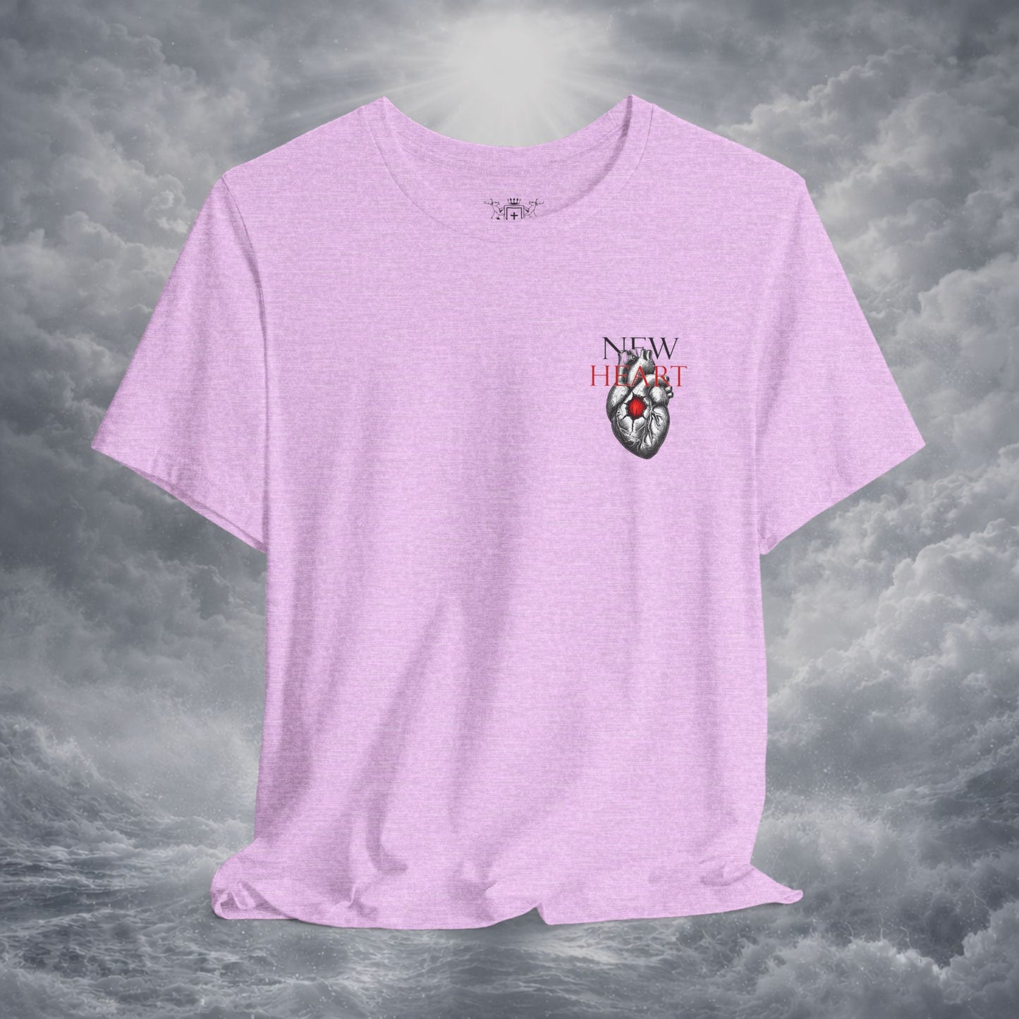 New Heart — Ezekiel 36:26 Christian Typographic Tee | Christ Scouts