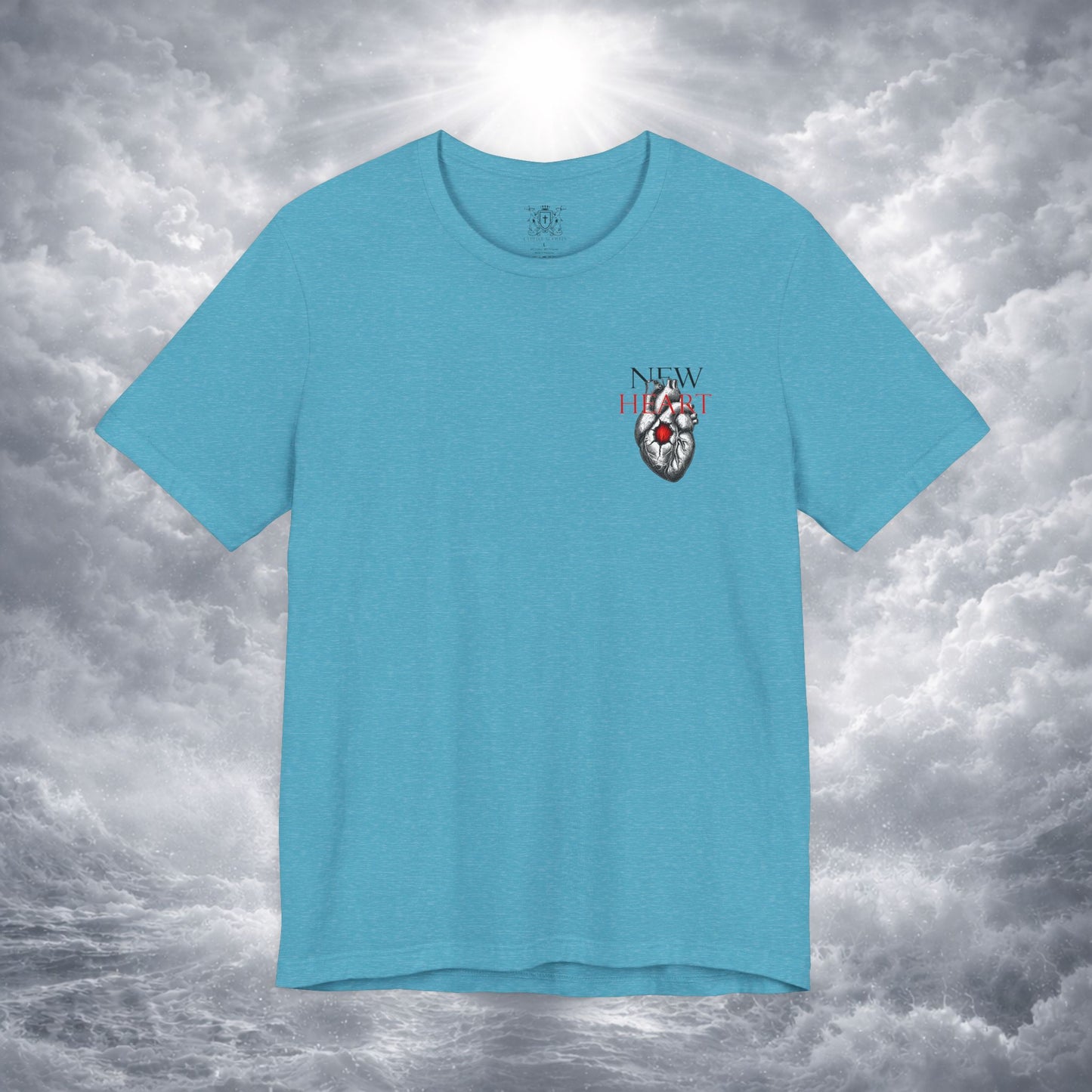 New Heart — Ezekiel 36:26 Christian Typographic Tee | Christ Scouts