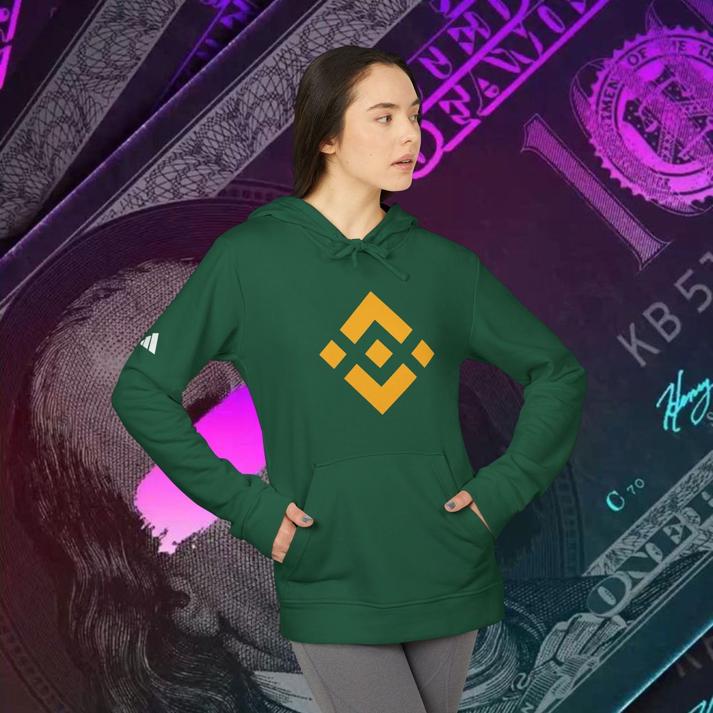 adidas® Unisex Fleece Hoodie (Binance - BNB) big logo