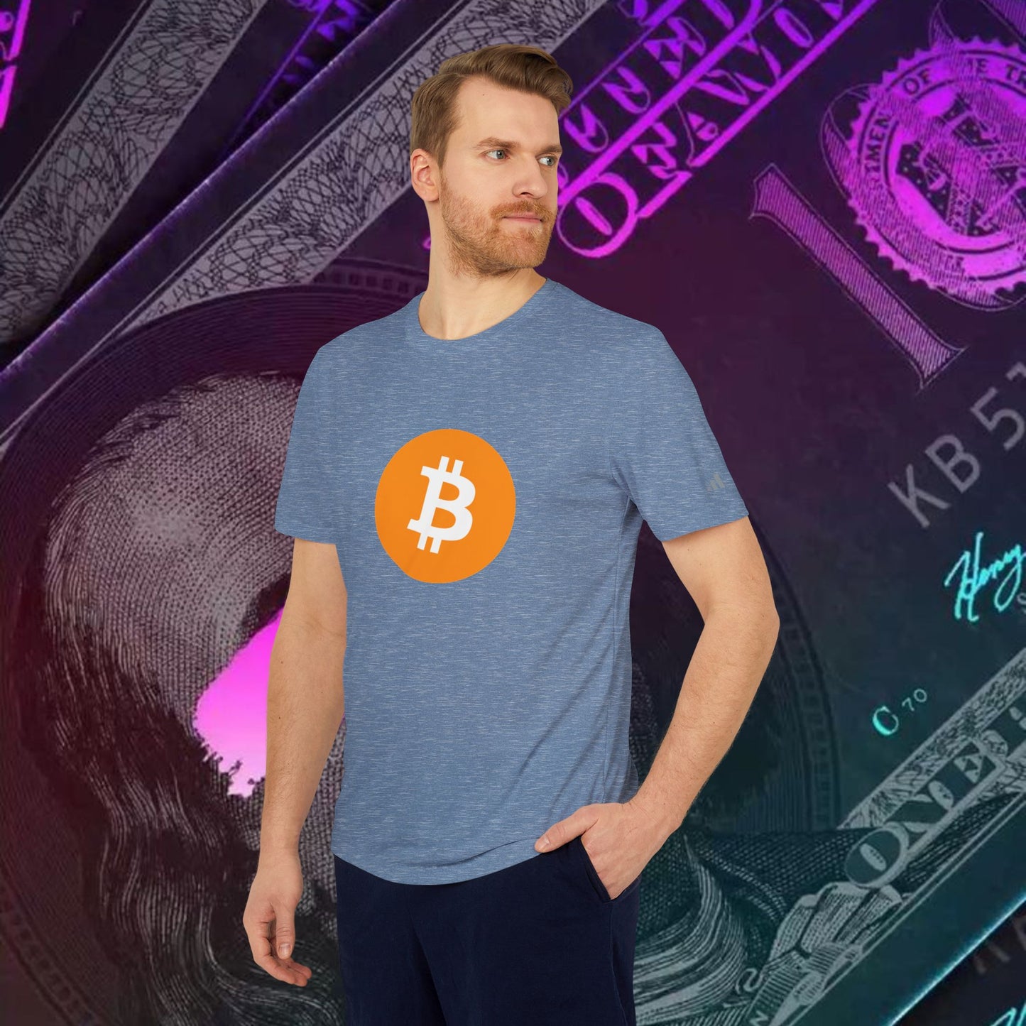 adidas® Unisex Sport T-shirt ( Bitcoin - BTC ) big logo