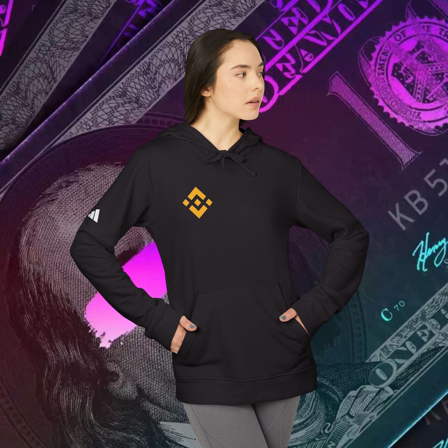 adidas® Unisex Fleece Hoodie (Binance - BNB)