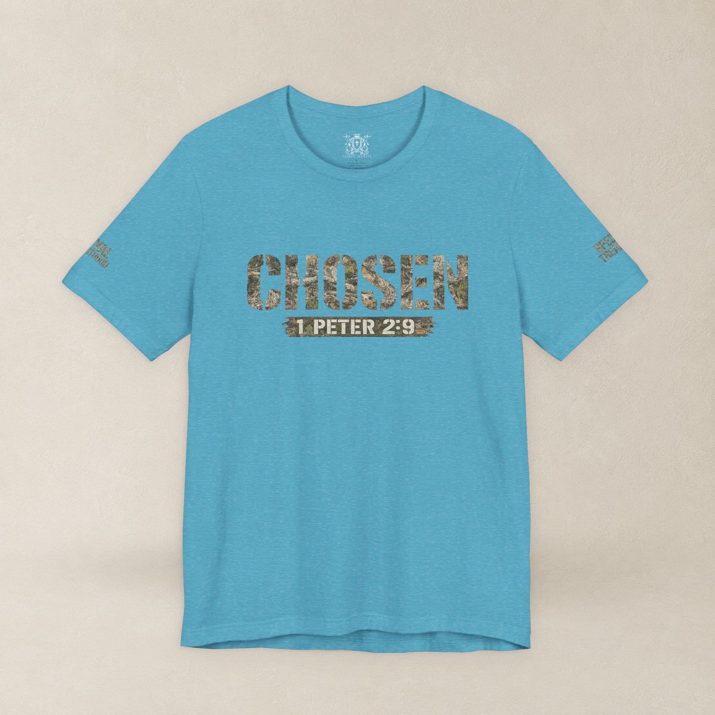 CHOSEN Camo Tee, Royal Priesthood, Special Treasure | 1 Peter 2:9 Christian Apparel