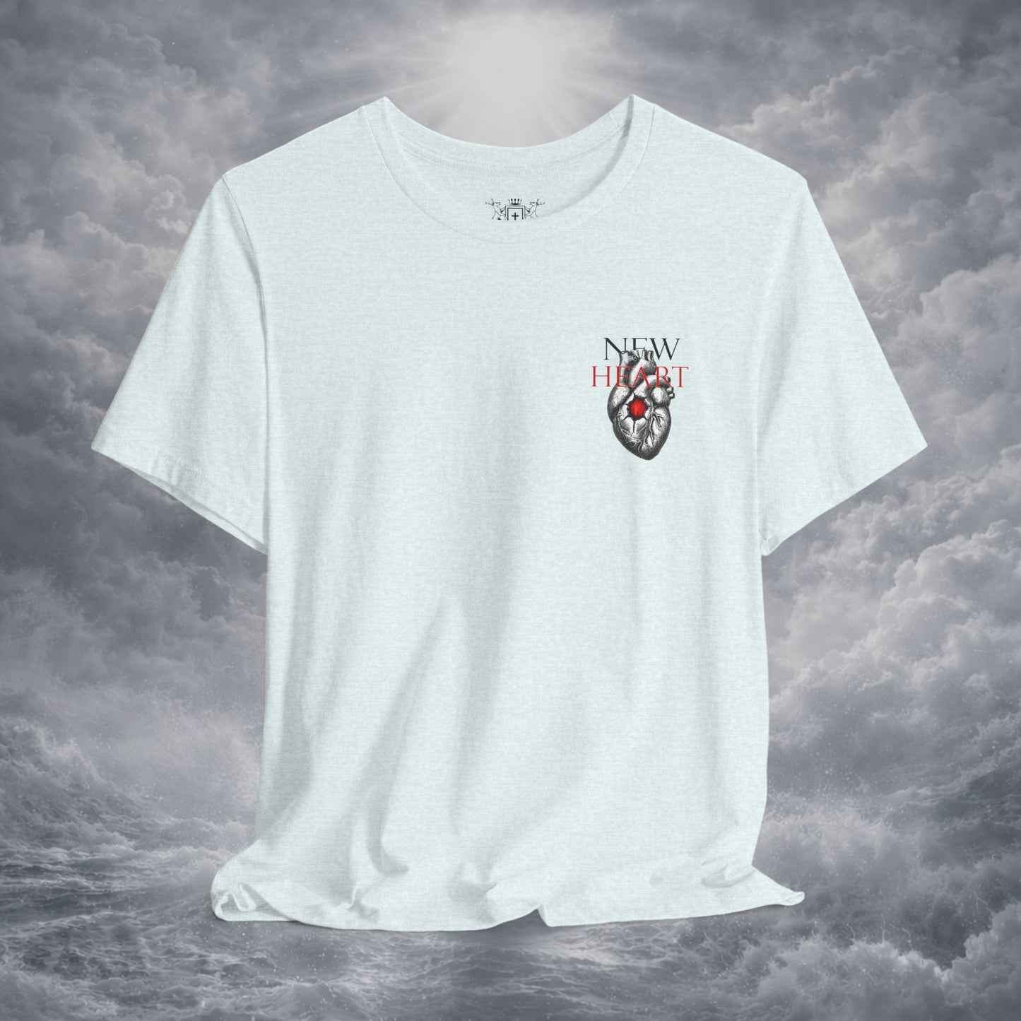 New Heart — Ezekiel 36:26 Christian Typographic Tee | Christ Scouts