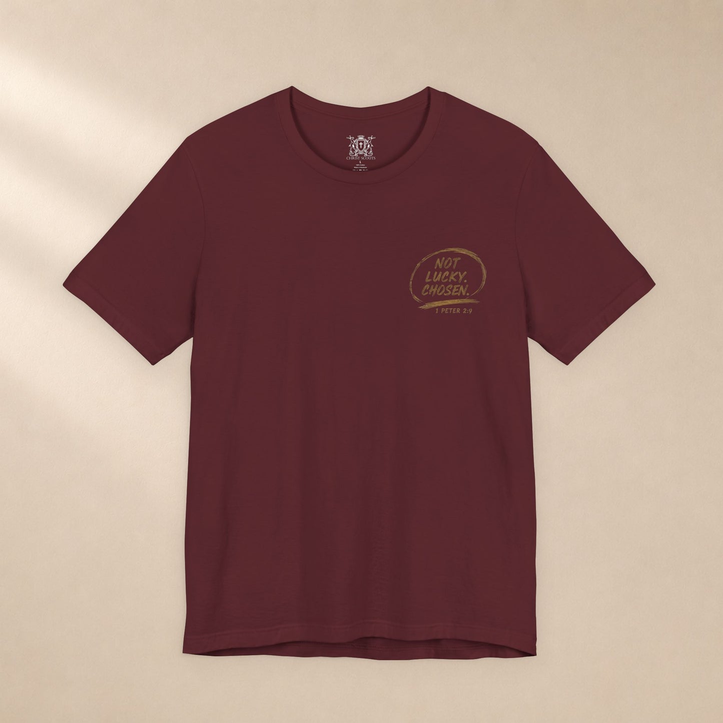 Not Lucky. Chosen. | Christian Graphic Tee | 1 Peter 2:9