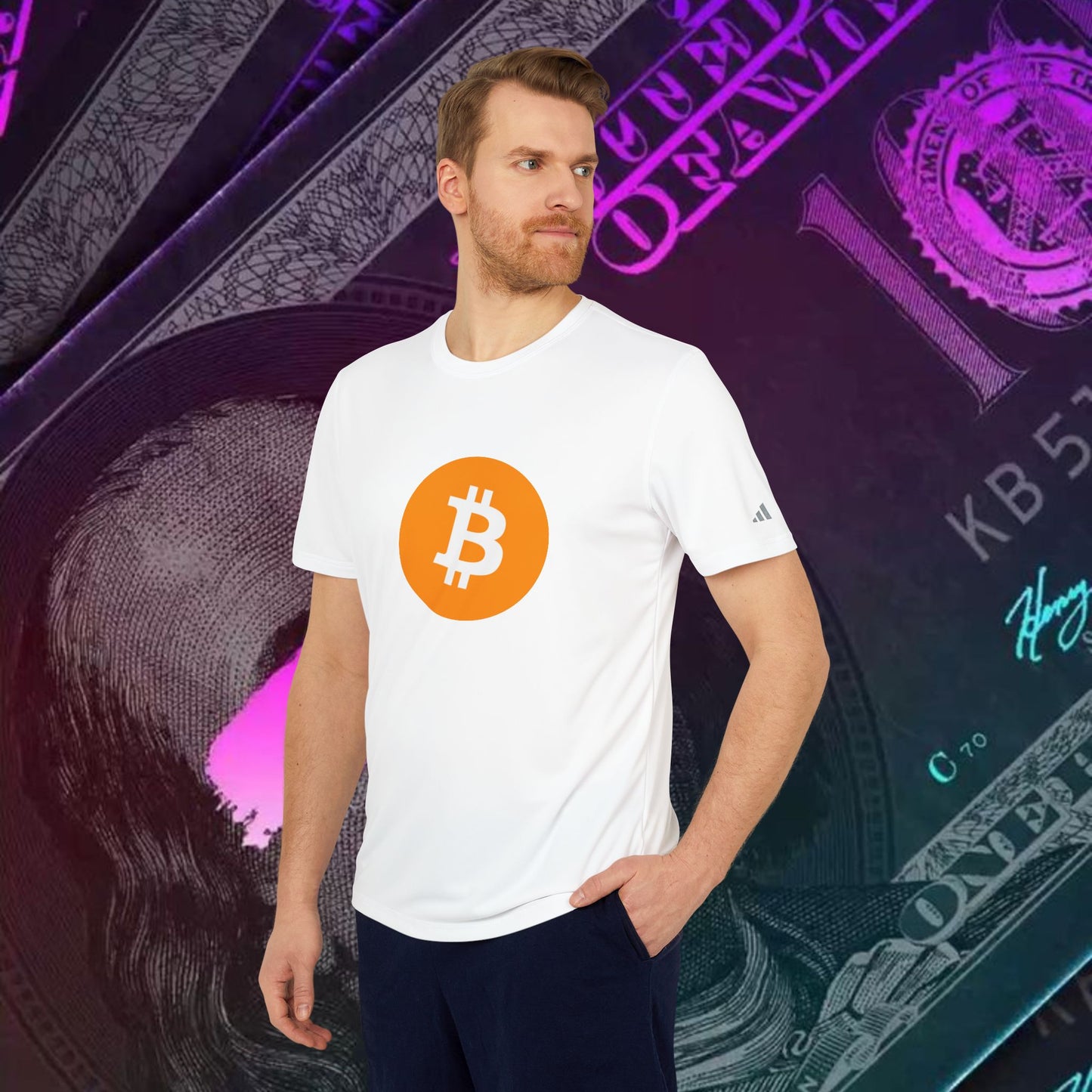 adidas® Unisex Sport T-shirt ( Bitcoin - BTC ) big logo