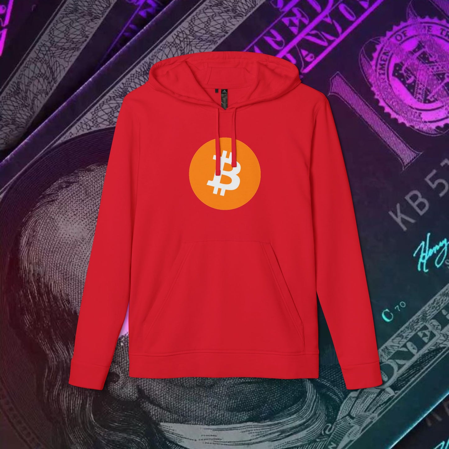 adidas® Unisex Fleece Hoodie (Bitcoin - BTC) big logo