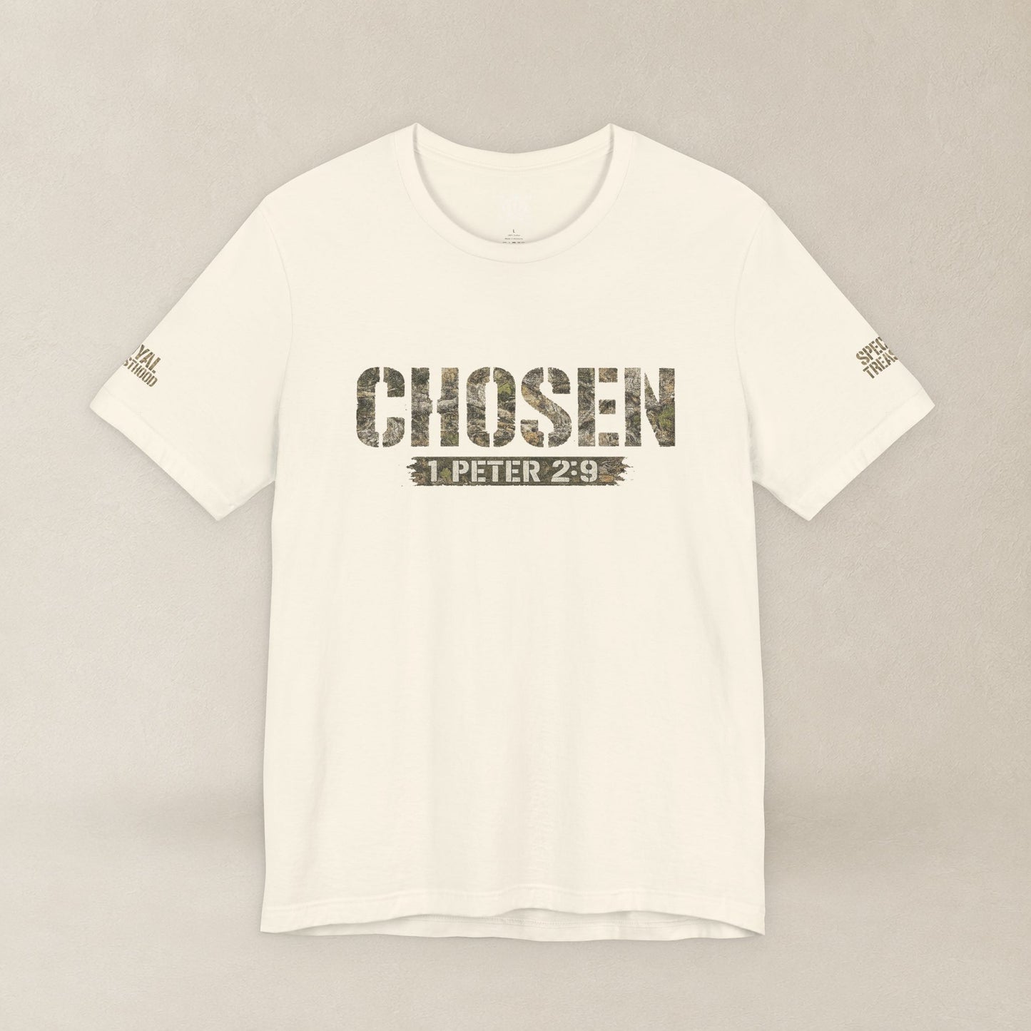 CHOSEN Camo Tee, Royal Priesthood, Special Treasure | 1 Peter 2:9 Christian Apparel