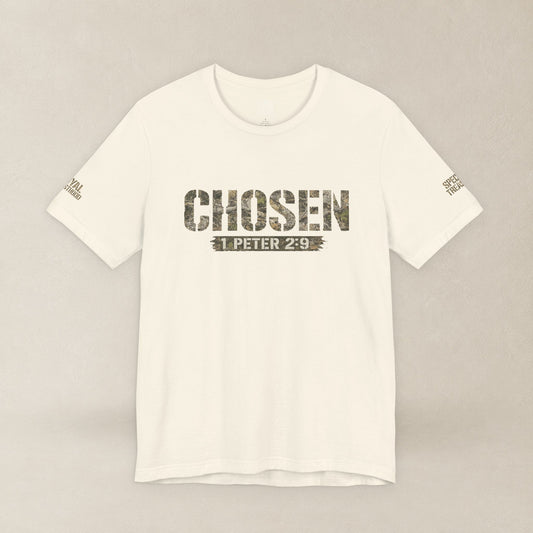 CHOSEN Camo Tee, Royal Priesthood, Special Treasure | 1 Peter 2:9 Christian Apparel