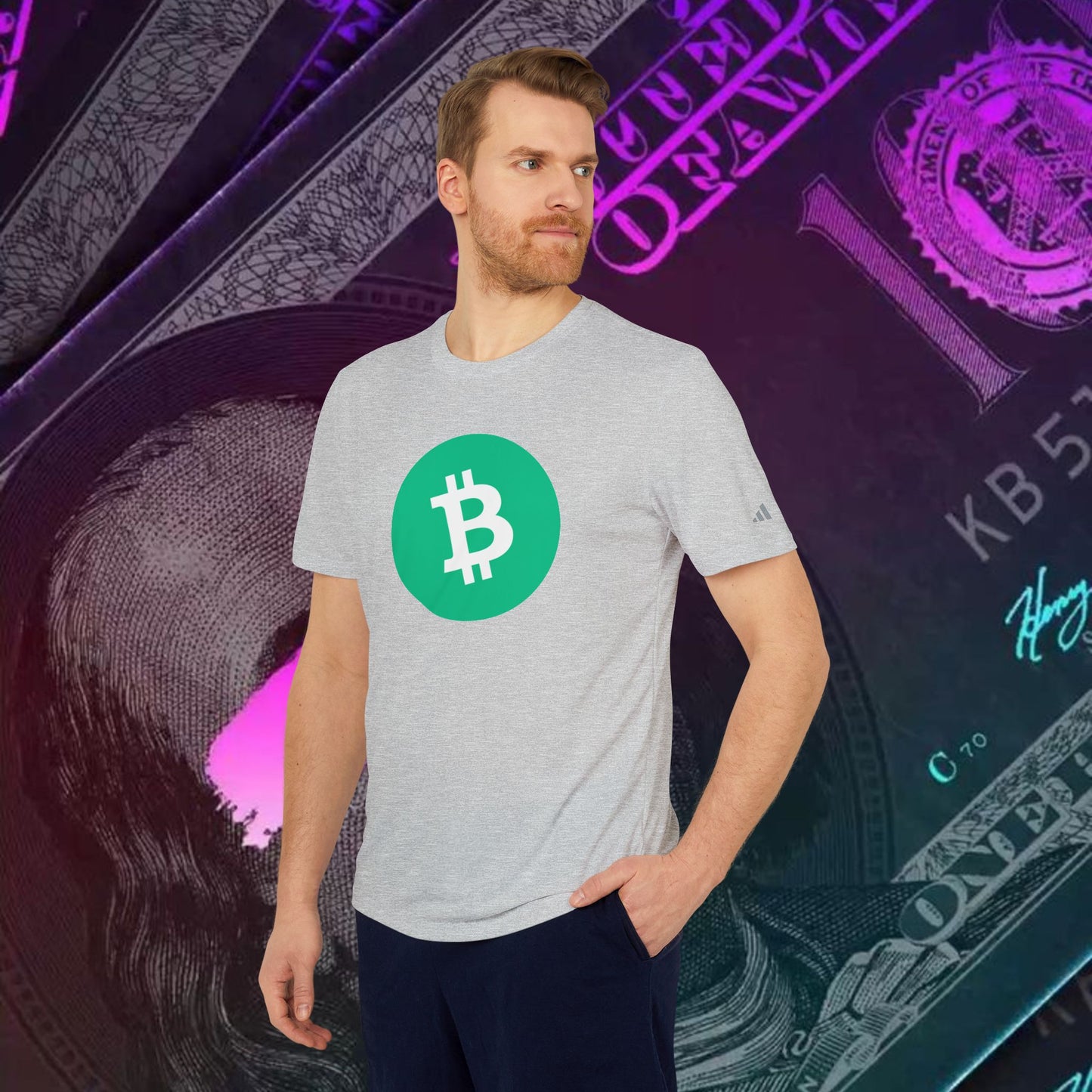 adidas® Unisex Sport T-shirt ( Bitcoin Cash - BCH ) big logo