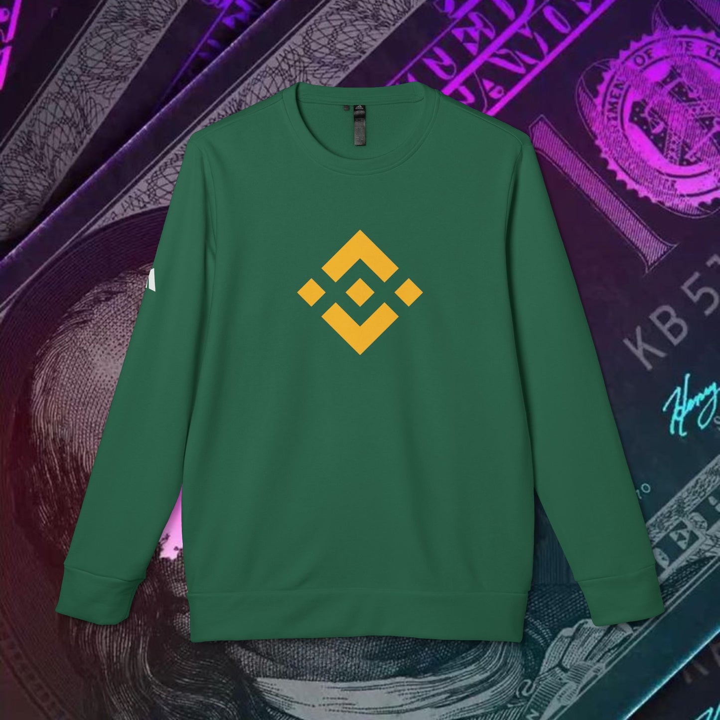 adidas® Unisex Fleece Crewneck Sweatshirt (Binance - BNB) big logo