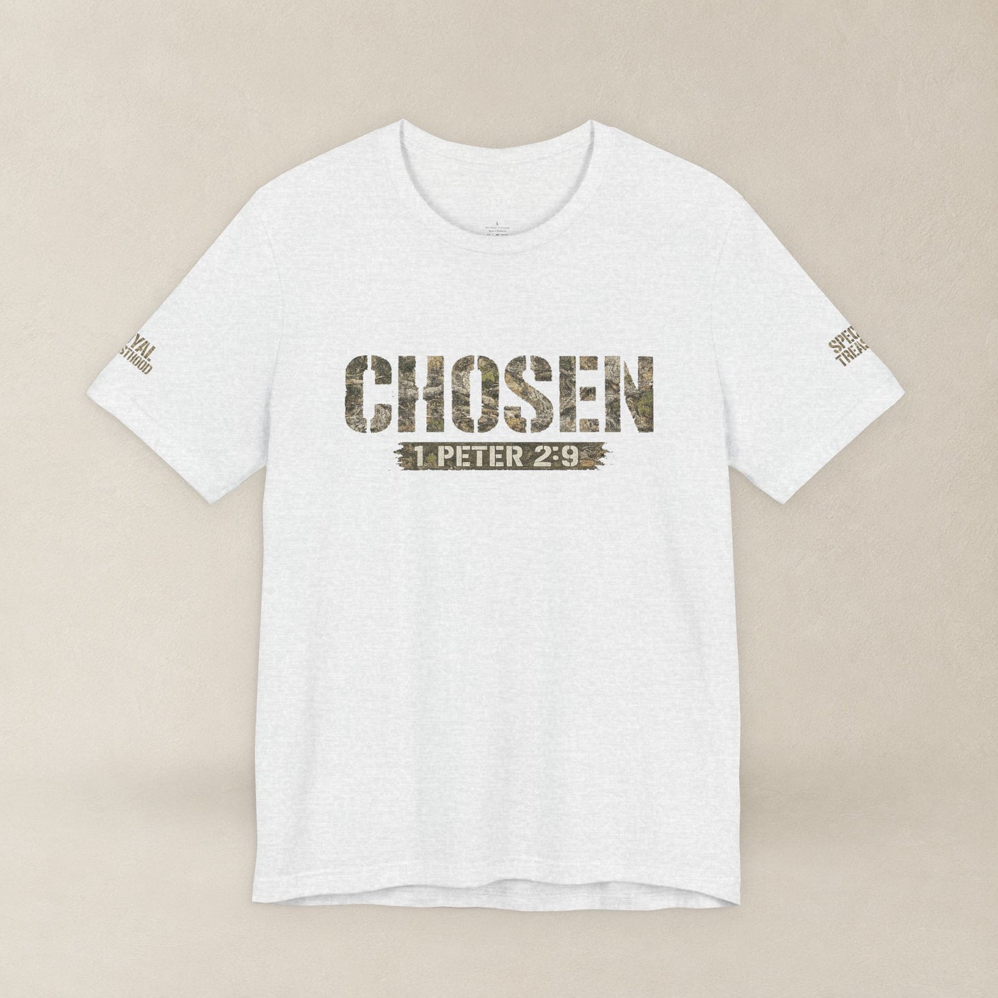 CHOSEN Camo Tee, Royal Priesthood, Special Treasure | 1 Peter 2:9 Christian Apparel