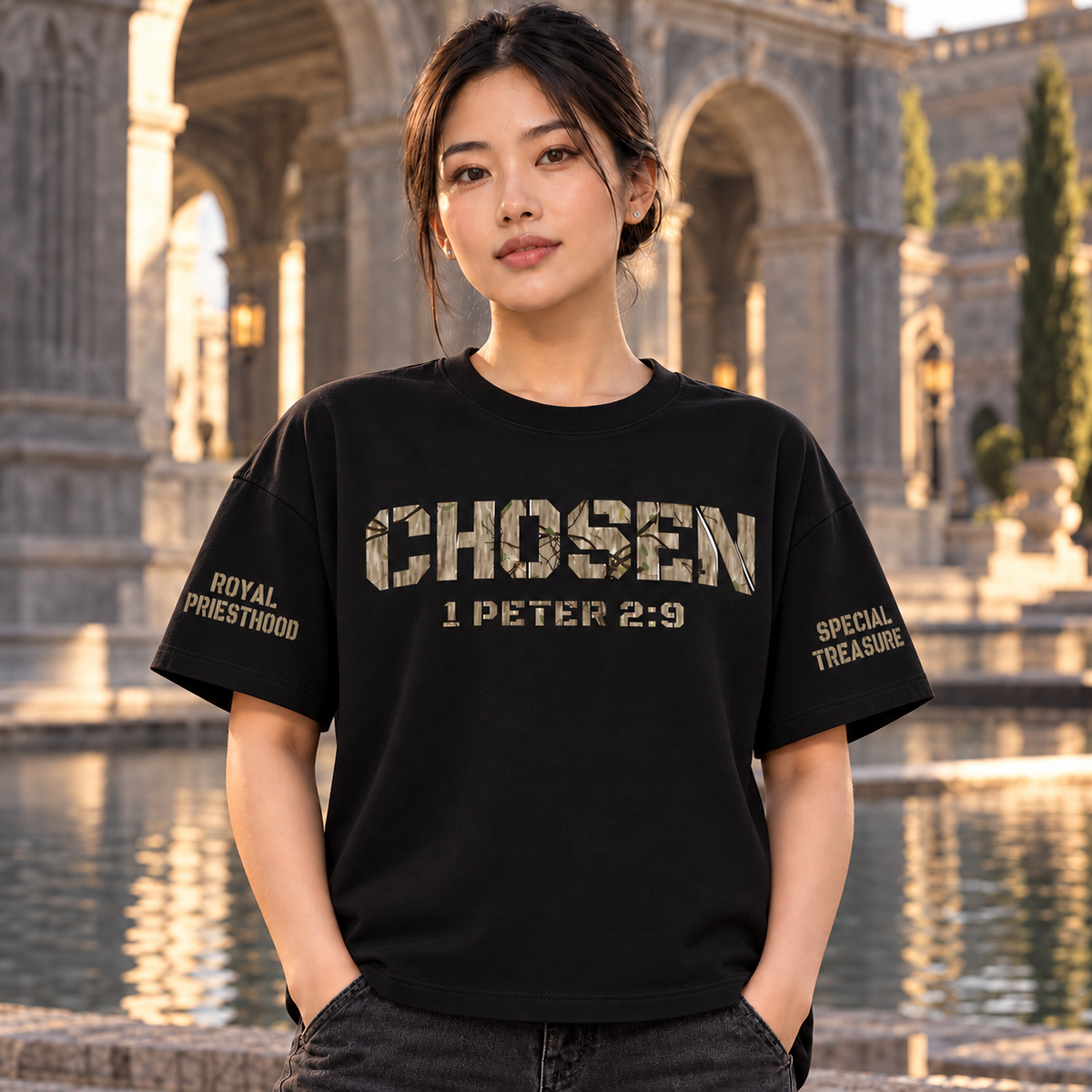 CHOSEN 1 Peter 2 9 Camo Heavy Tee