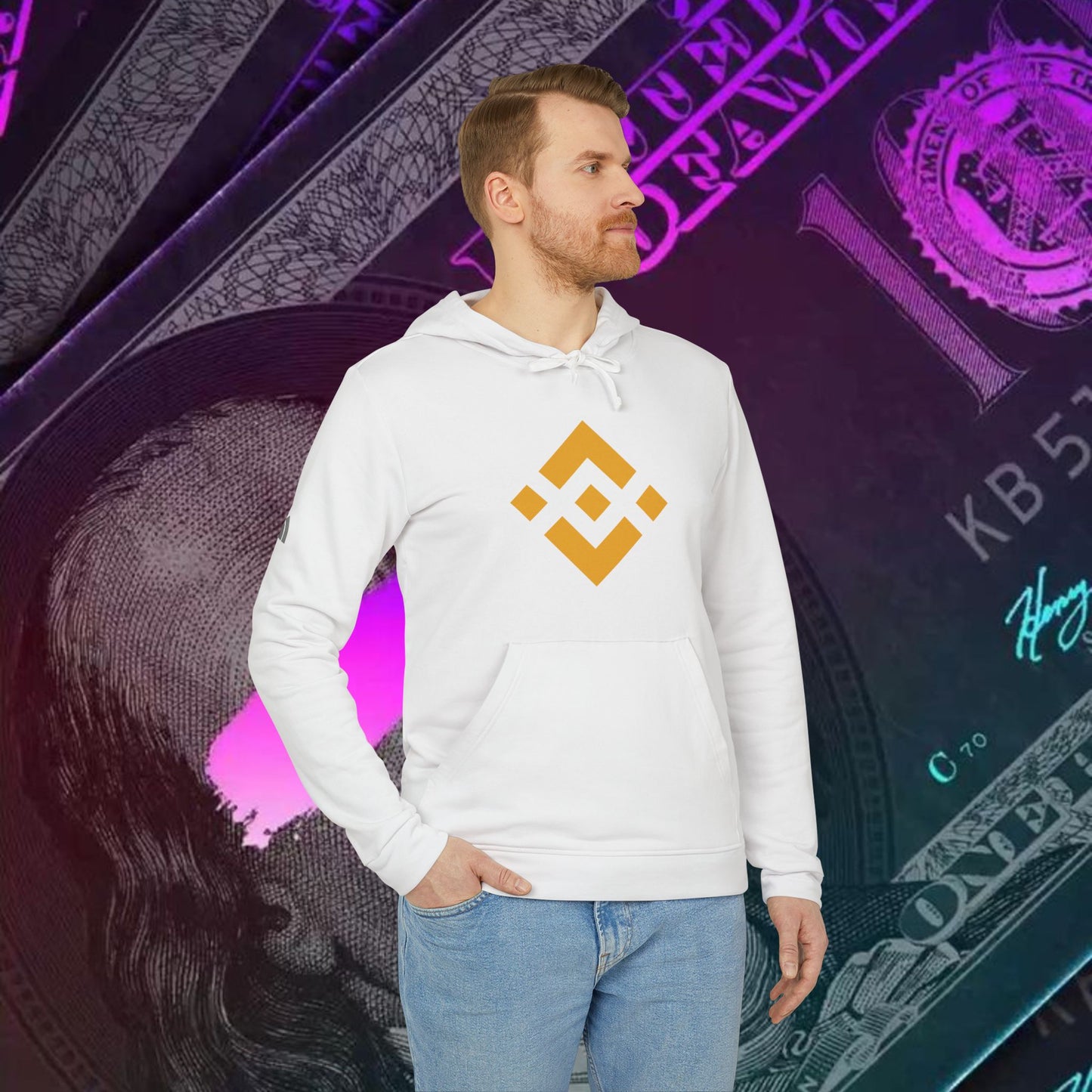 adidas® Unisex Fleece Hoodie (Binance - BNB) big logo