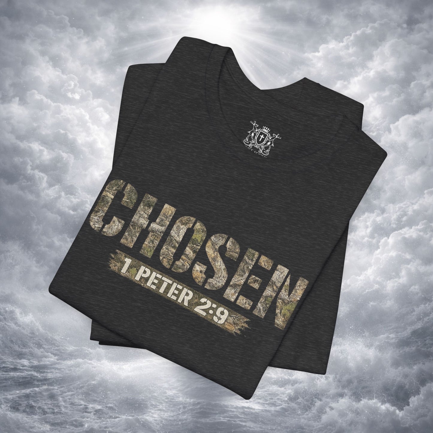 CHOSEN Camo Tee, Royal Priesthood, Special Treasure | 1 Peter 2:9 Christian Apparel