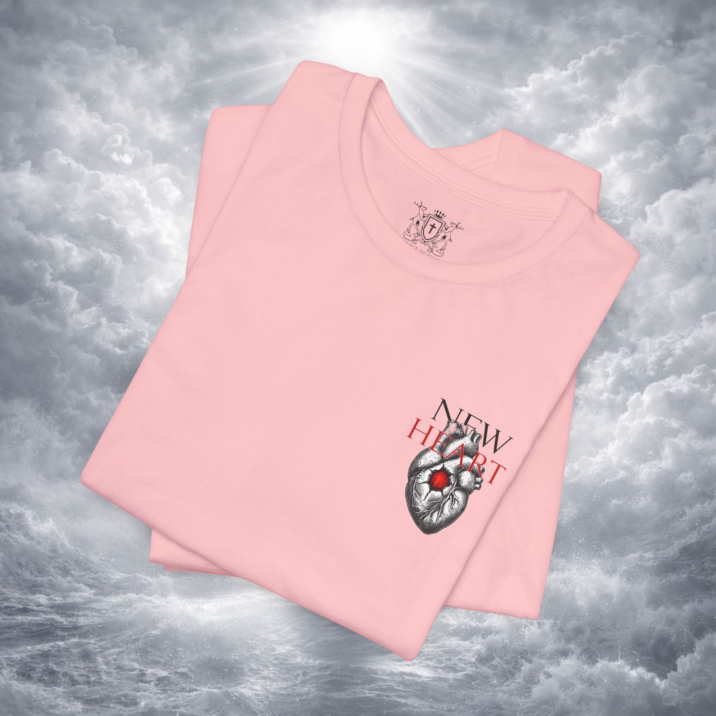 New Heart — Ezekiel 36:26 Christian Typographic Tee | Christ Scouts