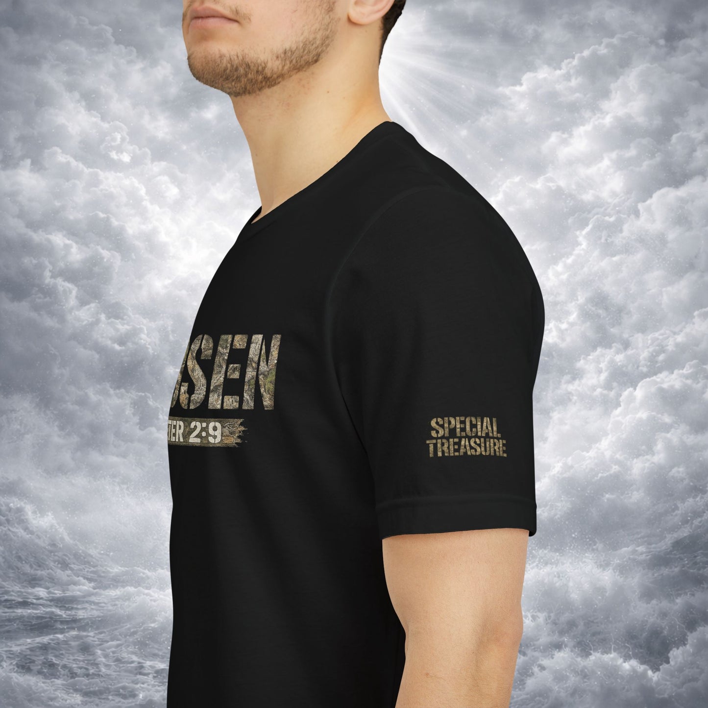 CHOSEN Camo Tee, Royal Priesthood, Special Treasure | 1 Peter 2:9 Christian Apparel