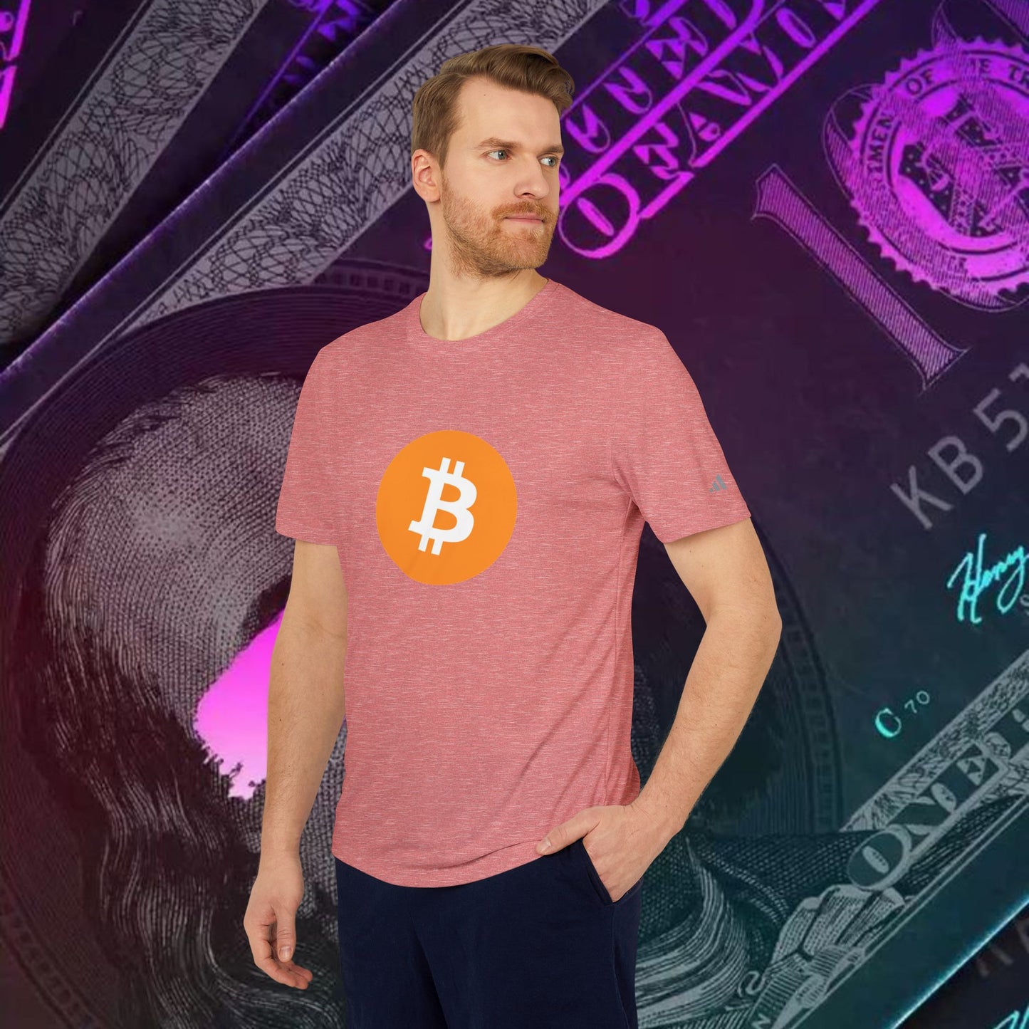 adidas® Unisex Sport T-shirt ( Bitcoin - BTC ) big logo