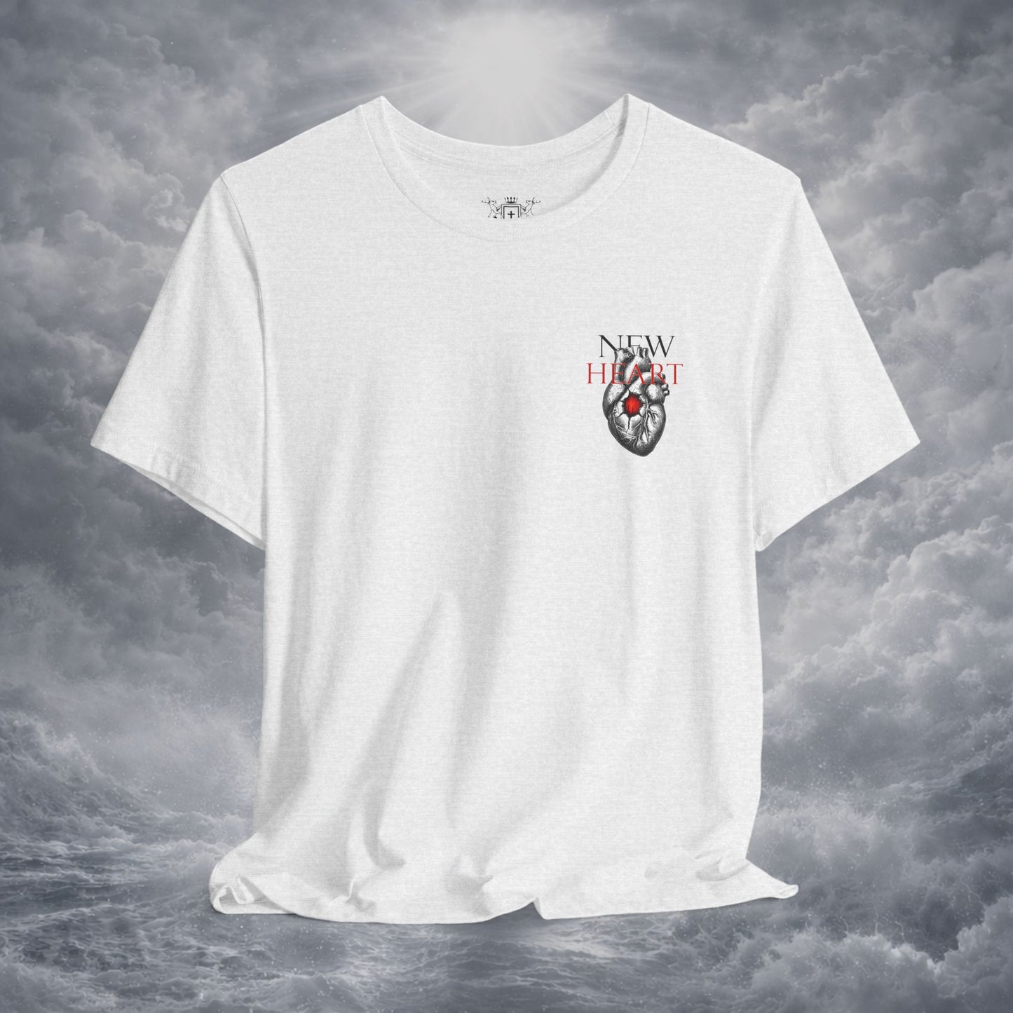 New Heart — Ezekiel 36:26 Christian Typographic Tee | Christ Scouts