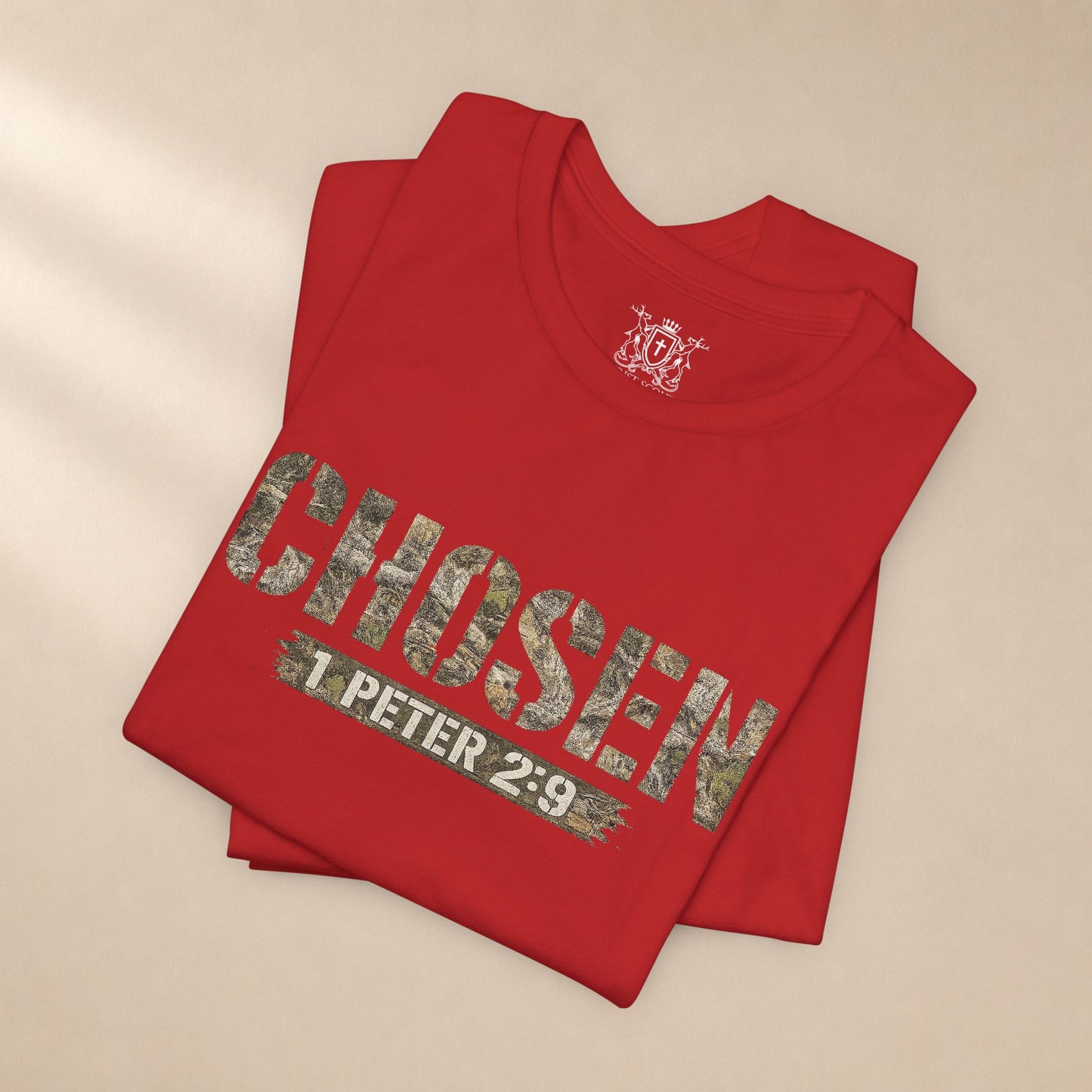 CHOSEN Camo Tee, Royal Priesthood, Special Treasure | 1 Peter 2:9 Christian Apparel
