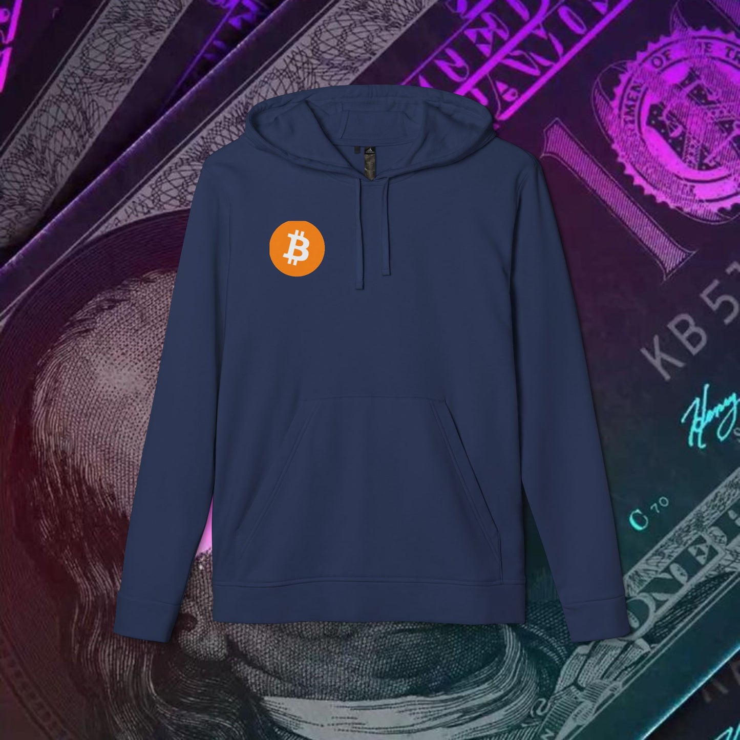 adidas® Unisex Fleece Hoodie (Bitcoin - BTC)